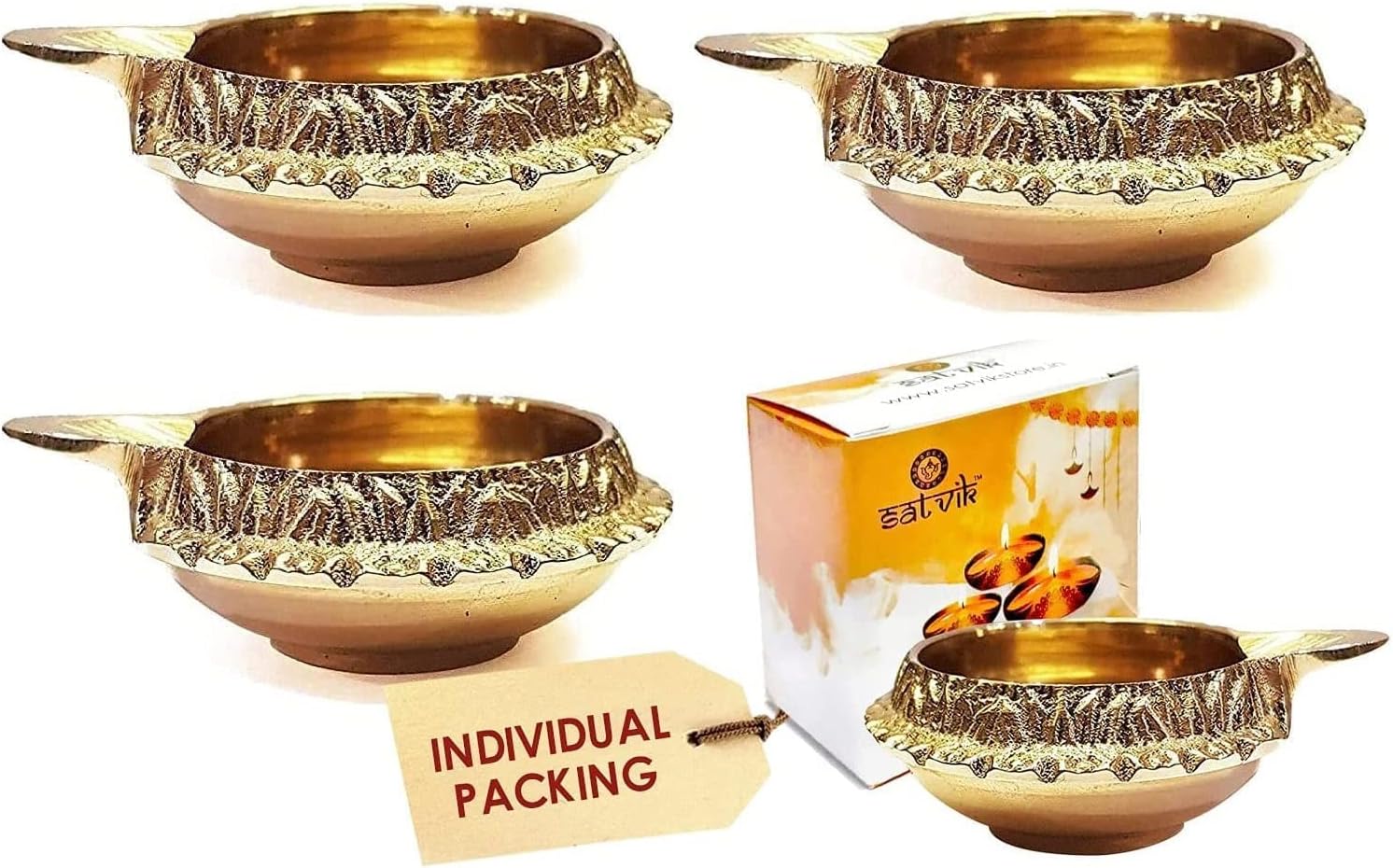 Craftsman  Diya del dios Kúbera hecha a mano en latón con grabado dorado para Diwali, Lámpara de aceite tradicional india Pooja Puja, Artículos de