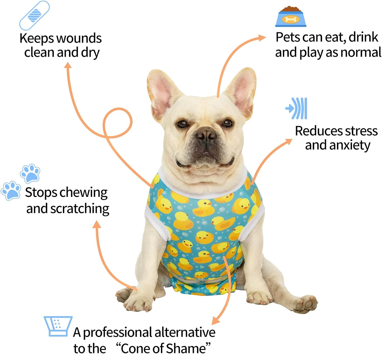 CuteBone Traje de recuperación de cirugía para perros, enterizo quirúrgico para gatos, trajes de cuerpo femenino, trajes de cuerpo masculino para