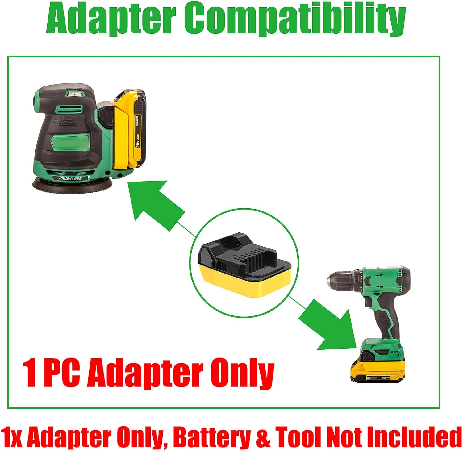1 adaptador solo compatible con Hitachi y se adapta a herramientas inalámbricas Metabo HPT de 18 V (no 36 V), compatibles con baterías de iones de