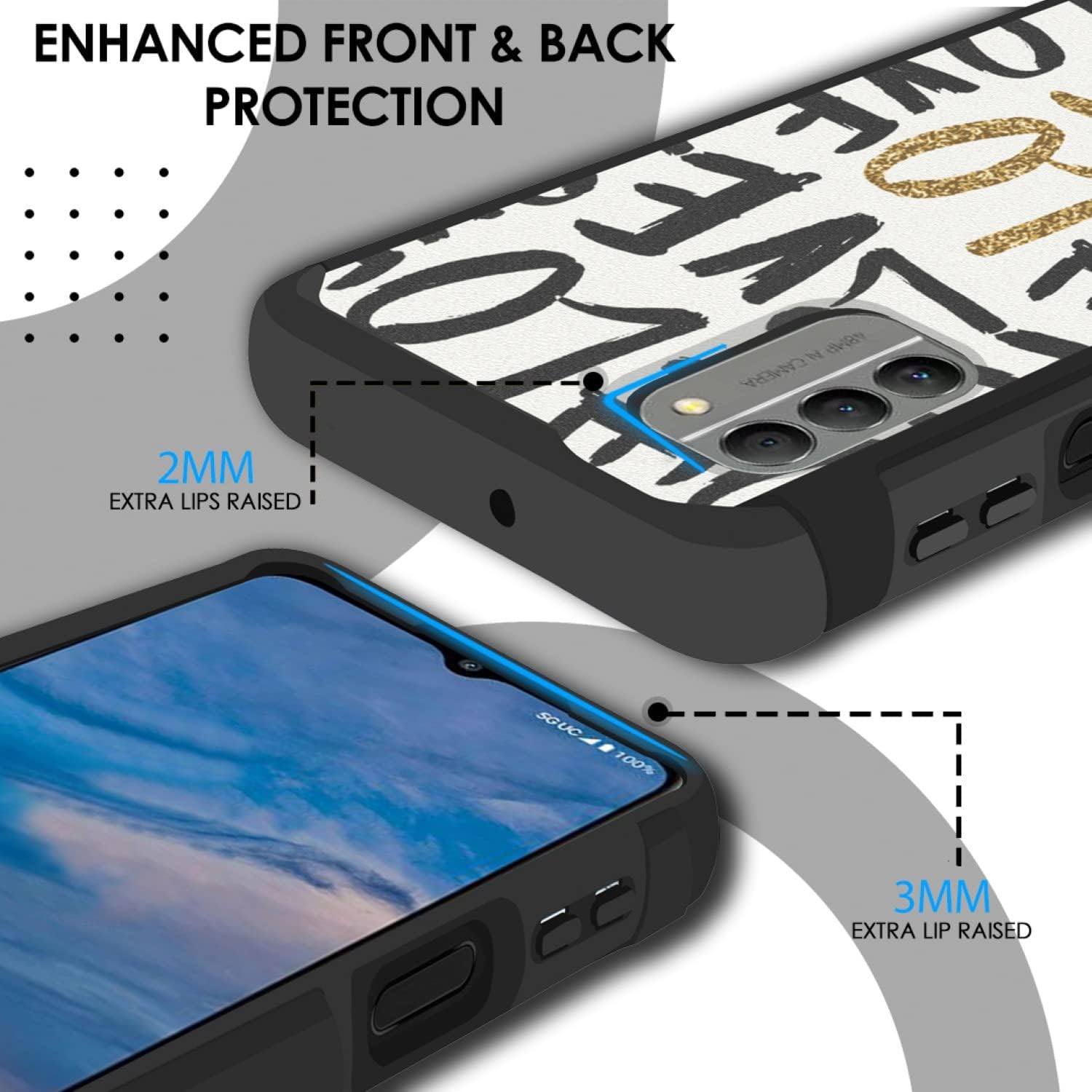 TJS Funda de teléfono compatible con Nokia G400 5G 2022 N1530DL, híbrida de doble capa (compatible con montaje magnético) a prueba de golpes,