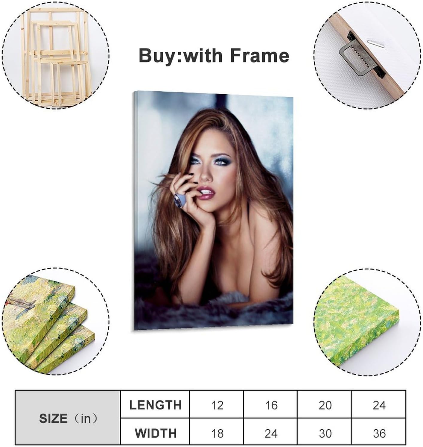 Habitaciones Afiches Estética Adriana Lima Afiches Sexy Pintura De Lona Afiches Y Estampas Arte De P Póster Pintura Decorativa Lienzo Póster de