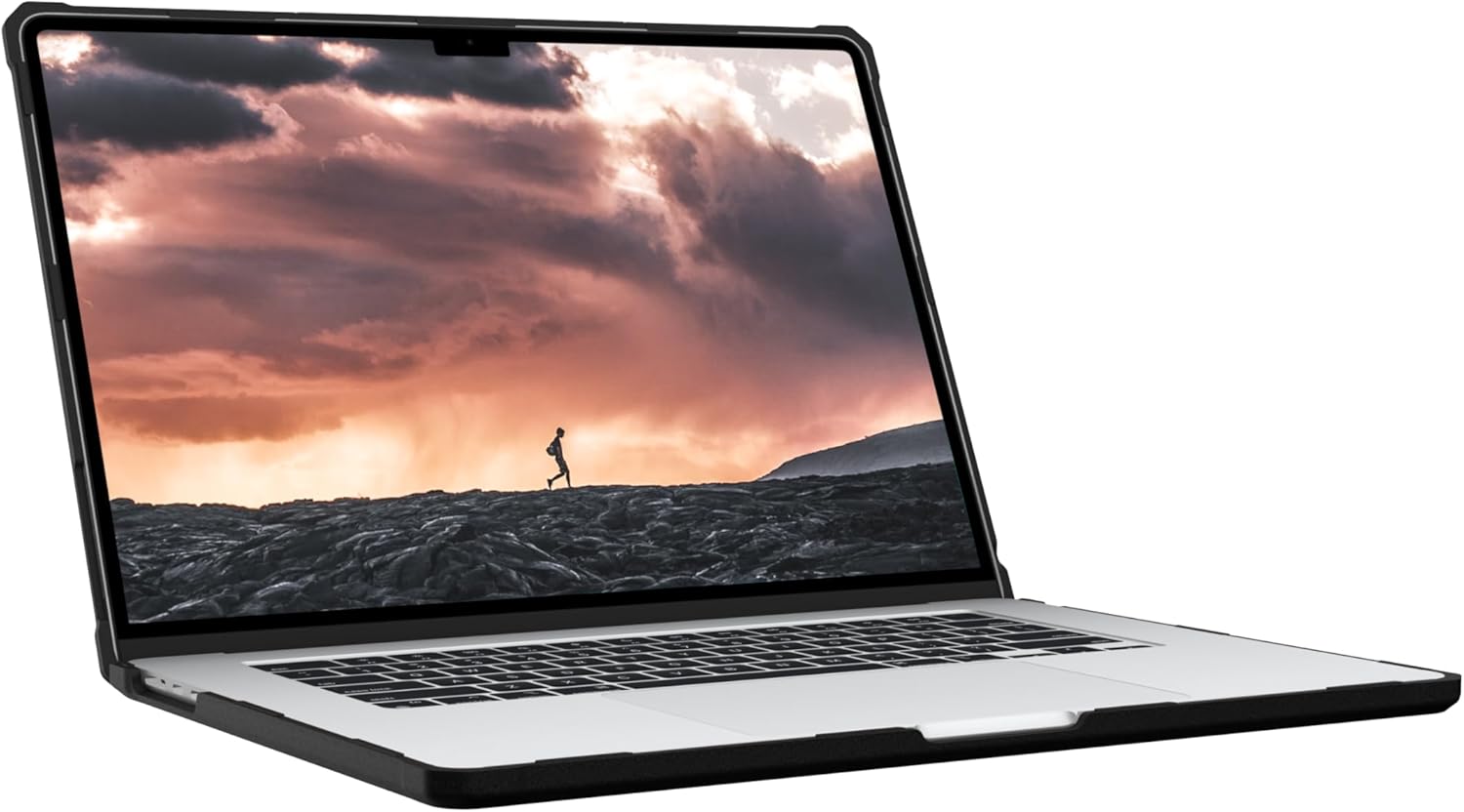 UAG – Funda protectora para MacBook Air de 15 pulgadas 2023 M2 A2941 Plyo IceNegro, translúcida transparente y resistente con agarre táctil URBAN