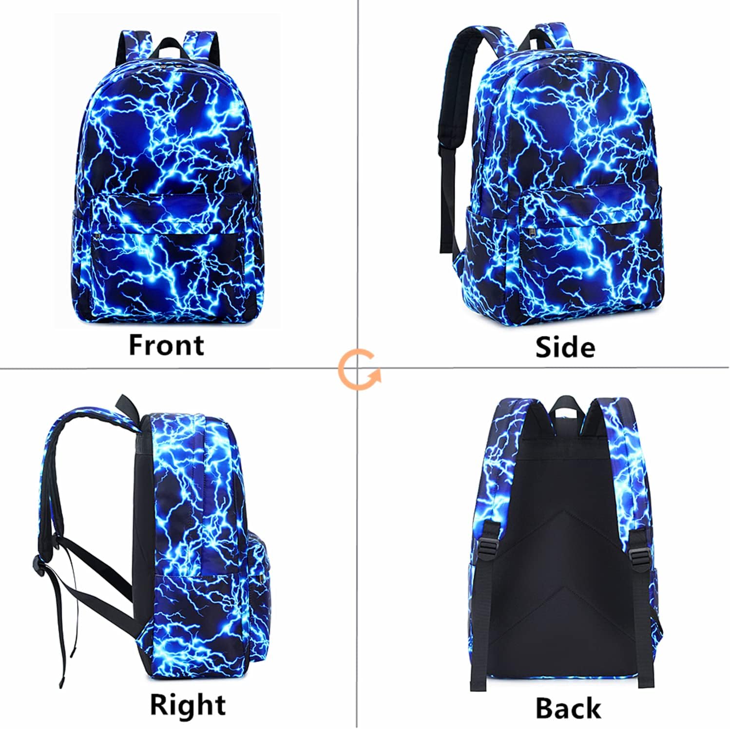 mezhsa Mochila escolar para niño, mochila primaria relámpago medio, portátil, portátil, impermeable, ligera, de 17 pulgadas, 1-azul, Mochilas de