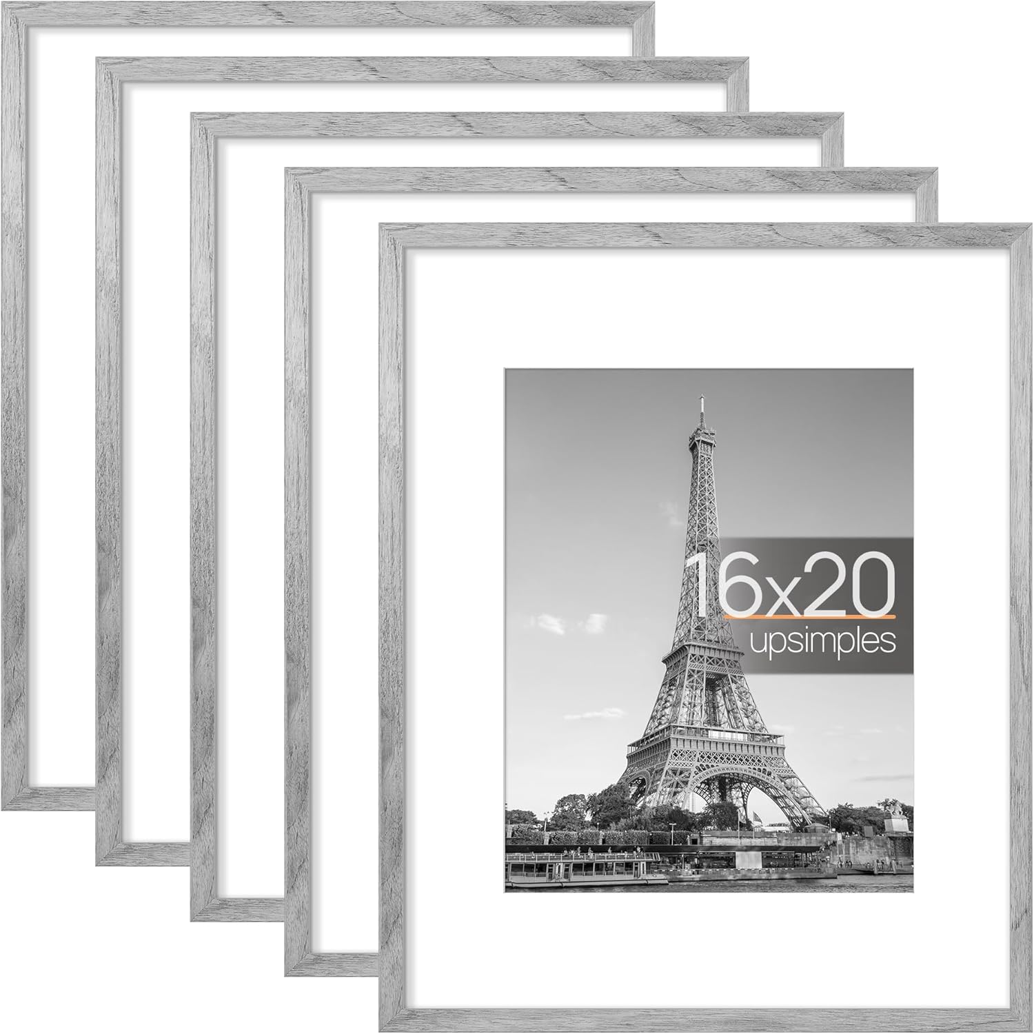 upsimples – Portarretratos para galería de fotografías en la pared, marcos para póster de 11 x 14 pulgadas con paspartú o 16 x 20 pulgadas sin