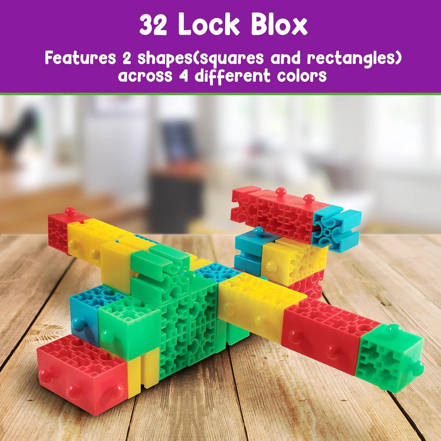 Roylco STEAM Lock Blox Kit de construcción – Blox Blox Bloques de construcción de aprendizaje de vapor para niños – Juguete de construcción de