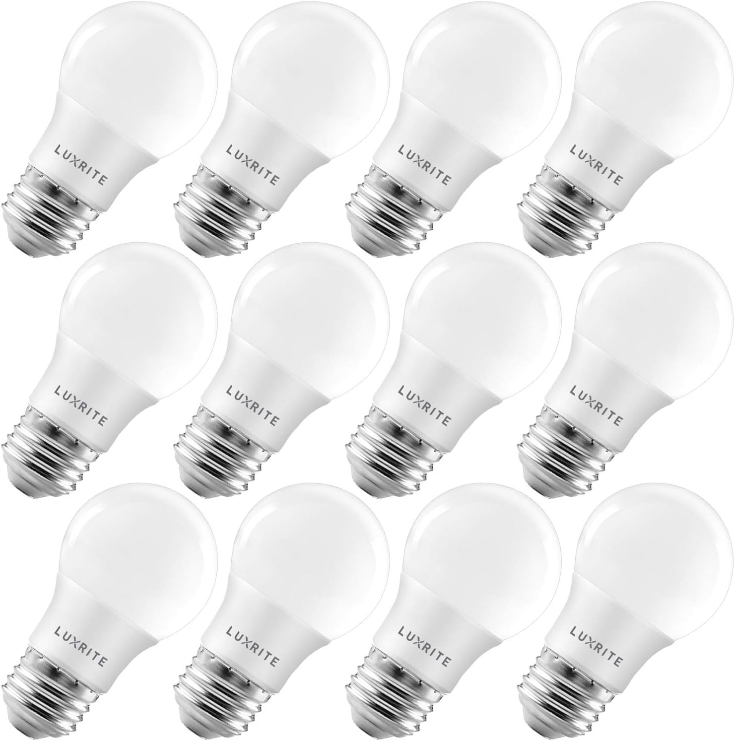 LUXRITE Bombilla LED A15 equivalente a 40 W, 7 W, 3000 K (blanco suave), 600 lúmenes, clasificación de accesorio cerrado, bombillas regulables para