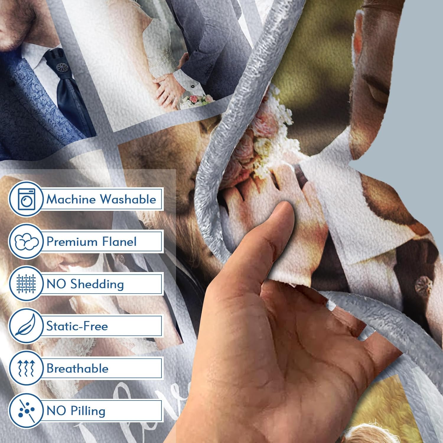 Regalos para parejas, manta personalizada de doble cara con fotos, texto, regalos personalizados para novio, novia, manta personalizada de franela