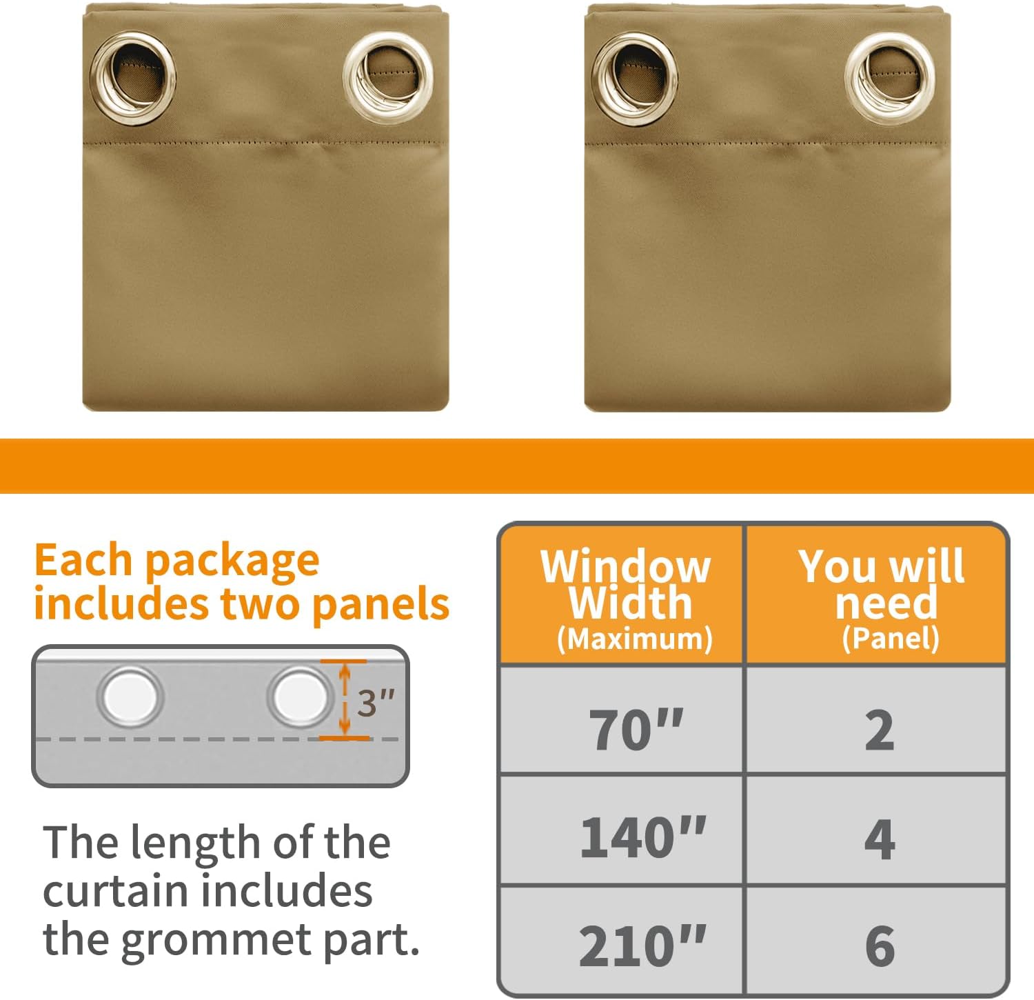 YoungsTex Cortinas opacas para dormitorio, con aislamiento térmico y ojales, cortinas de oscurecimiento y reducción de ruido para sala de estar, 2