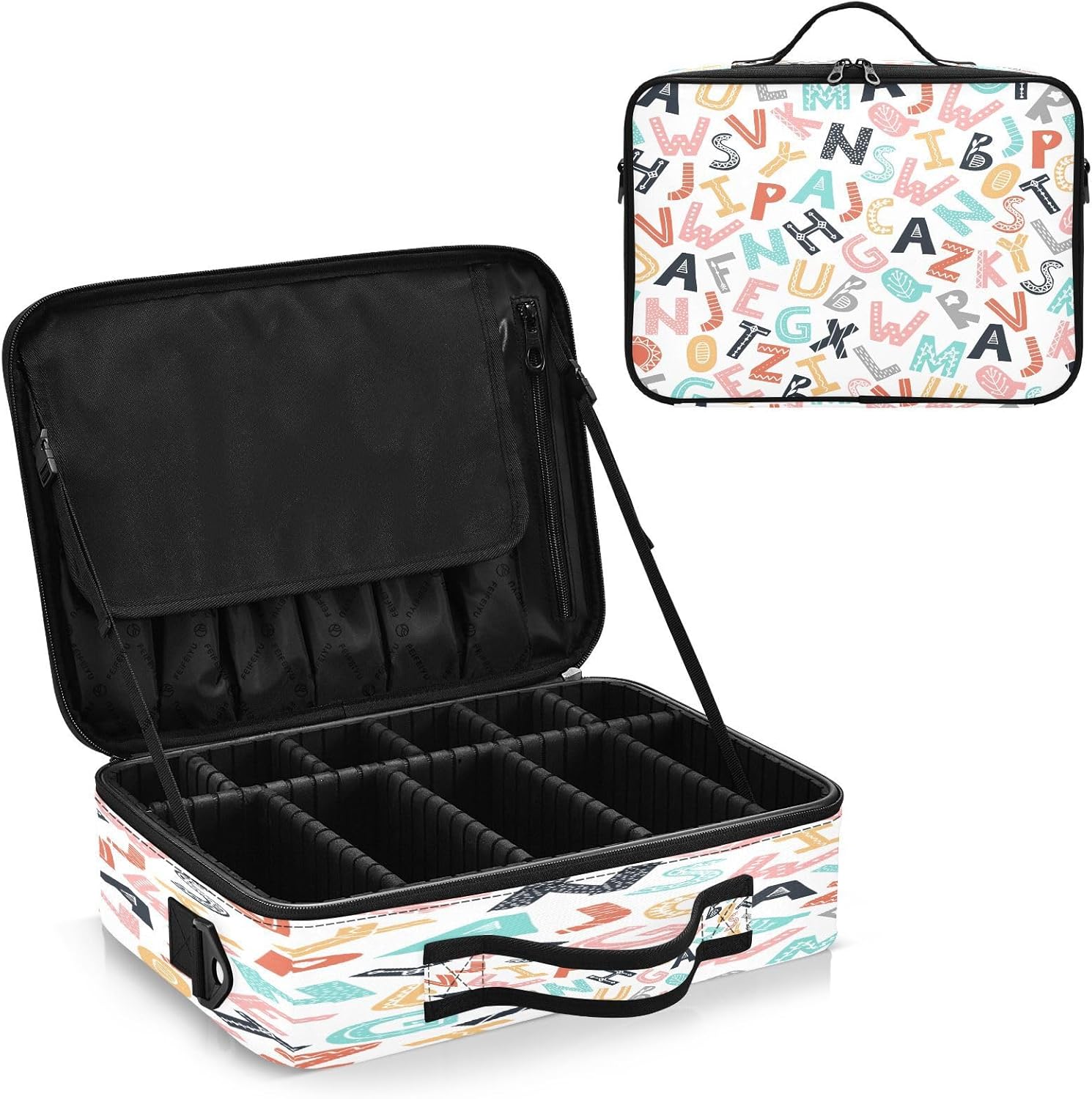Alfabeto de estilo escandinavo maquillaje de viaje cosmético bolsa de maquillaje bolsa de maquillaje de viaje bolsas de maquillaje para mujeres