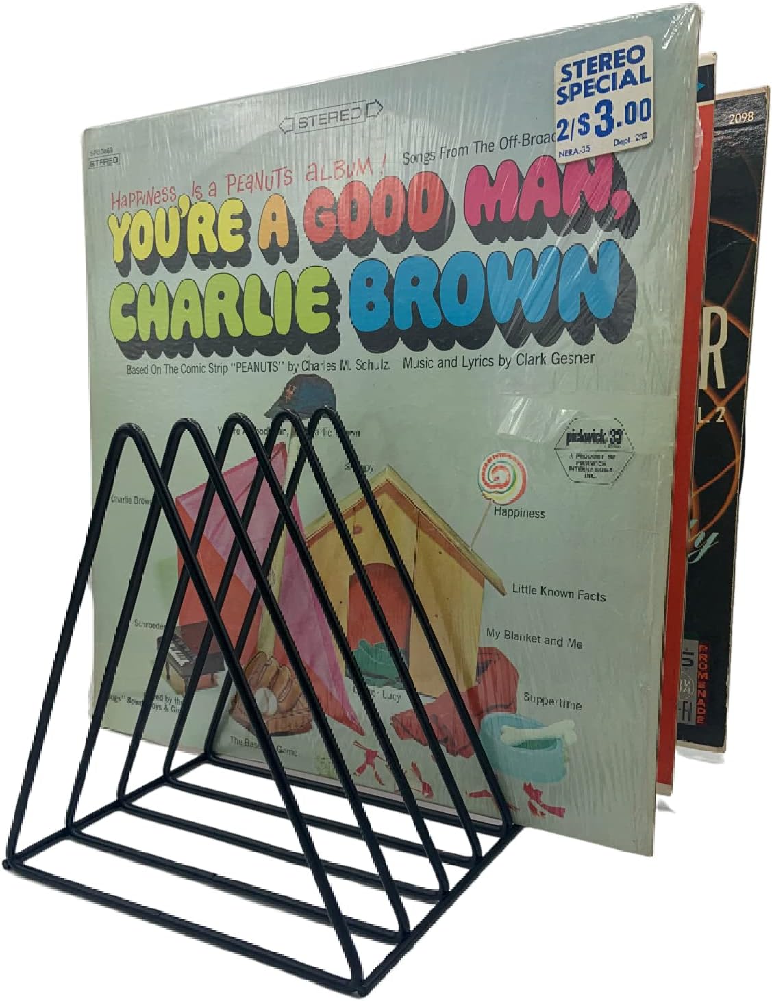 Soporte para almacenamiento de discos de vinilo, estante de alambre prémium para discos de álbumes Lp (paquete de 2)