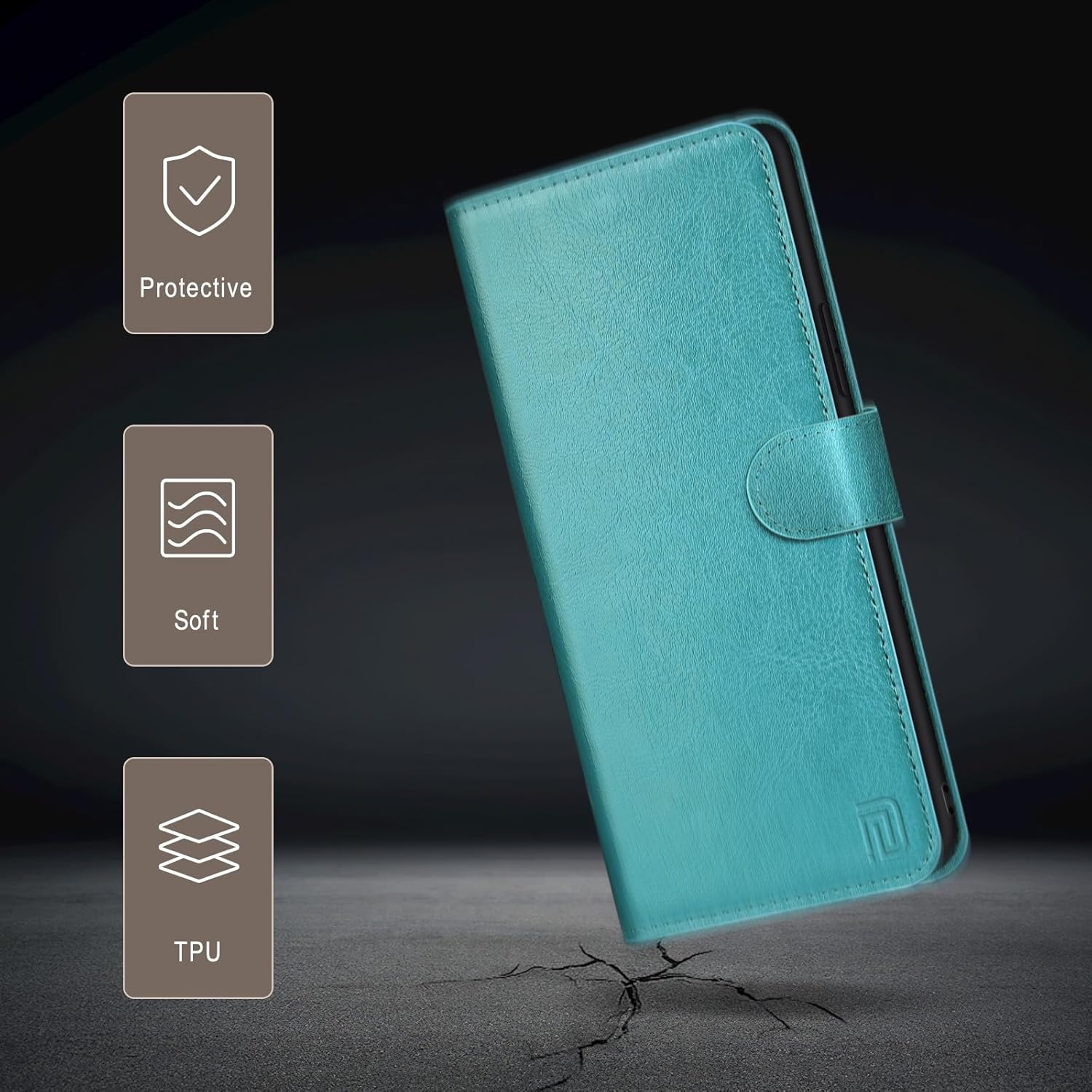 Funda tipo cartera desmontable 2 en 1 para Samsung Galaxy S22 5G con tarjetero de crédito con bloqueo RFID, funda protectora de piel sintética para