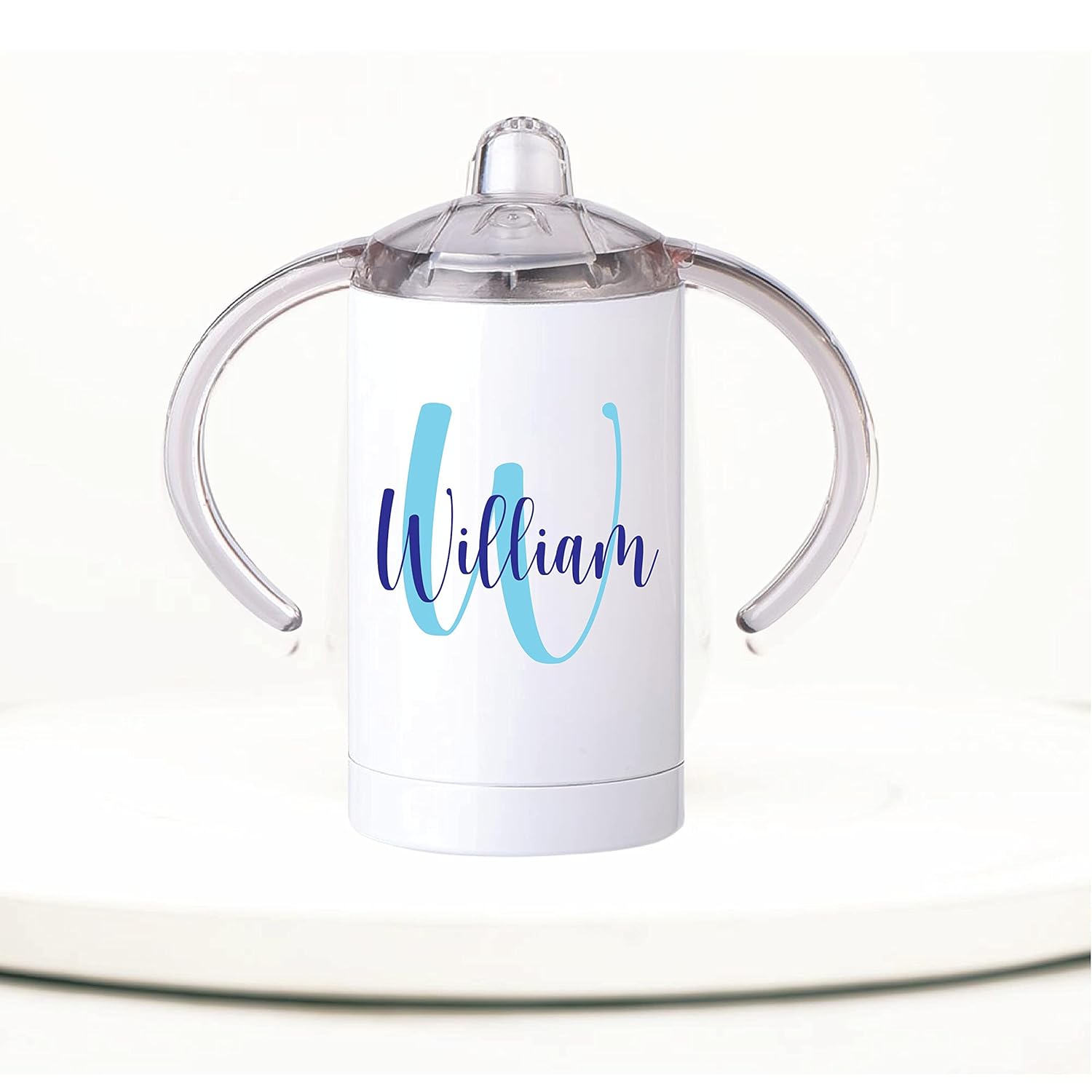 Chupete personalizado con nombre, paquete de 2 unidades con purpurina azul y blanco, (disponible de 0 a 6 meses y 6 a 18 meses), chupete grabado,