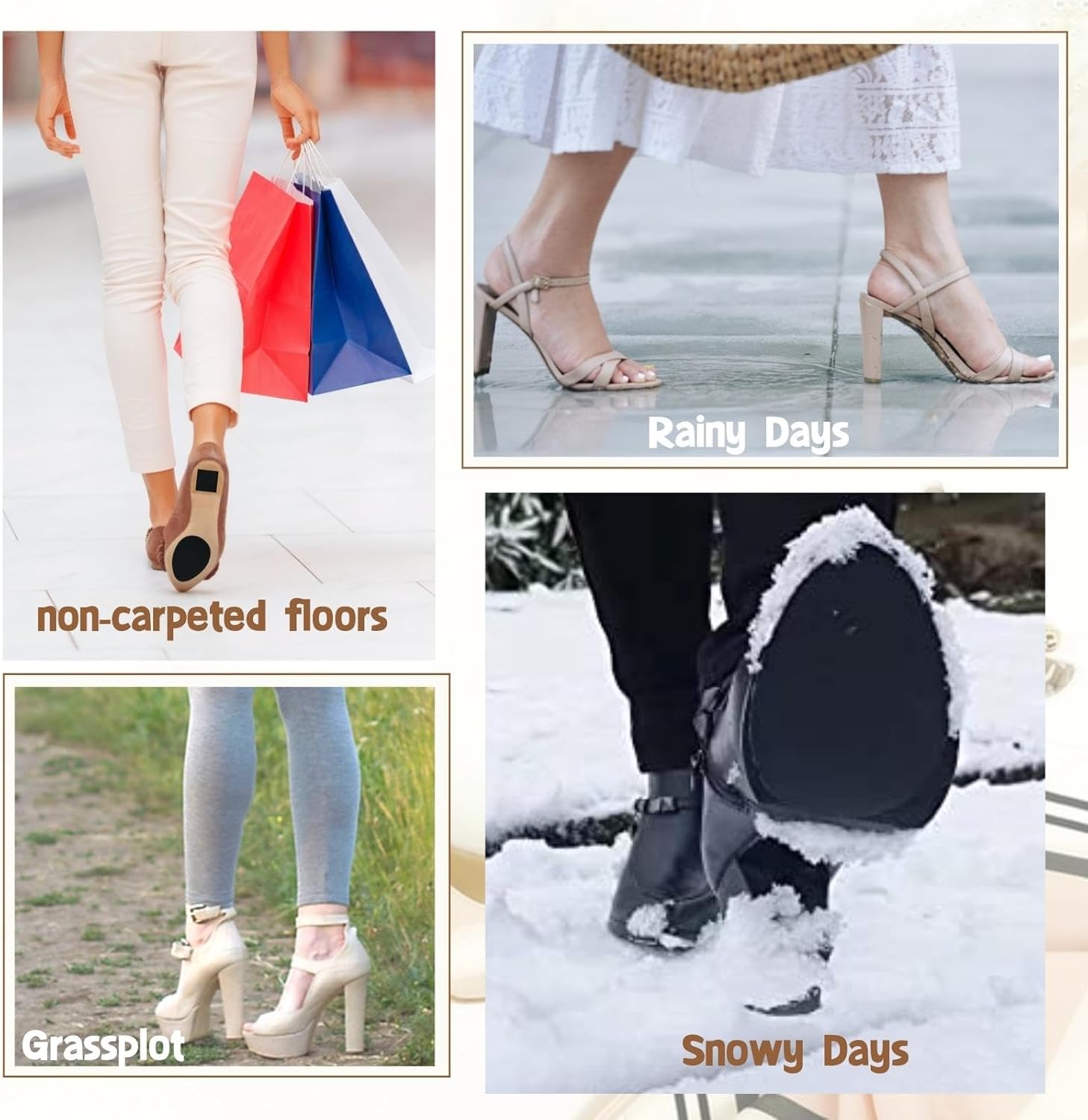 Almohadillas antideslizantes para zapatos, protectores de suela de zapatos para la parte inferior de los zapatos, 6 suelas antideslizantes para