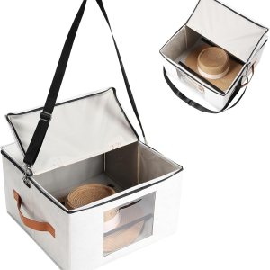 Caja de almacenamiento para sombreros, cajas de viaje para mujeres, caja plegable para sombreros con tapas, organizador de sombreros de vaquero Caja de almacenamiento para sombreros, cajas de viaje para mujeres, caja plegable para sombreros con tapas, organizador de sombreros de vaquero