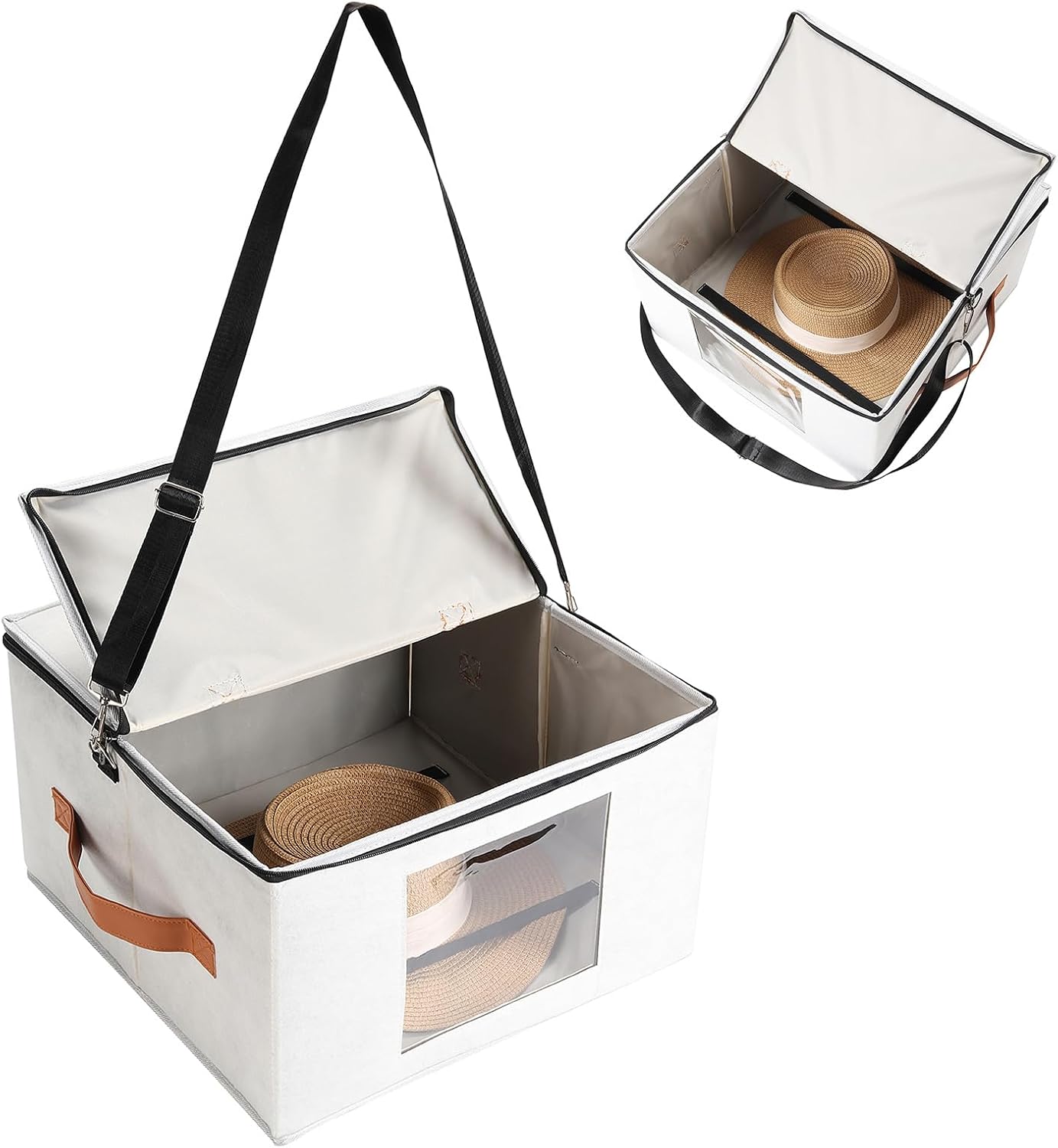 Caja de almacenamiento para sombreros, cajas de viaje para mujeres, caja plegable para sombreros con tapas, organizador de sombreros de vaquero