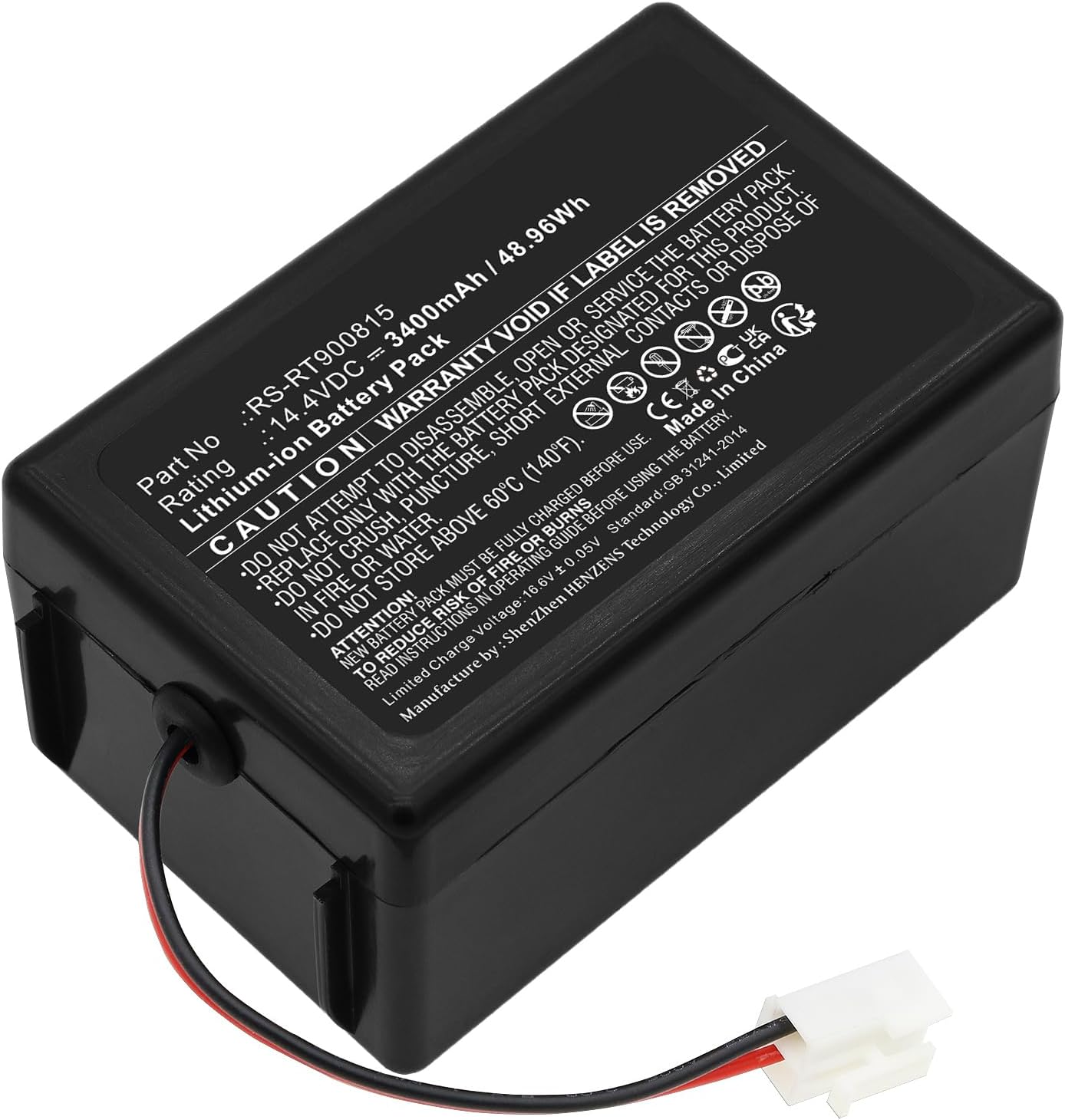 Synergy Digital Vacuum Cleaner Battery, Compatible with Rowenta Smart Force Extreme RR7145 Vacuum Cleaner, (Li-ion, 14.4V, 3400mAh) Ultra High