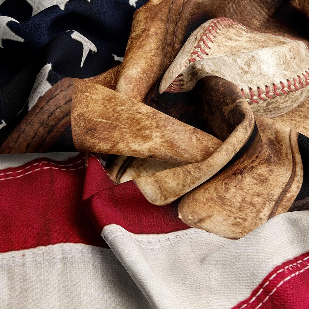 Juego de edredón de béisbol con bandera estadounidense 3D, tamaño matrimonial, ropa de cama deportiva para niños