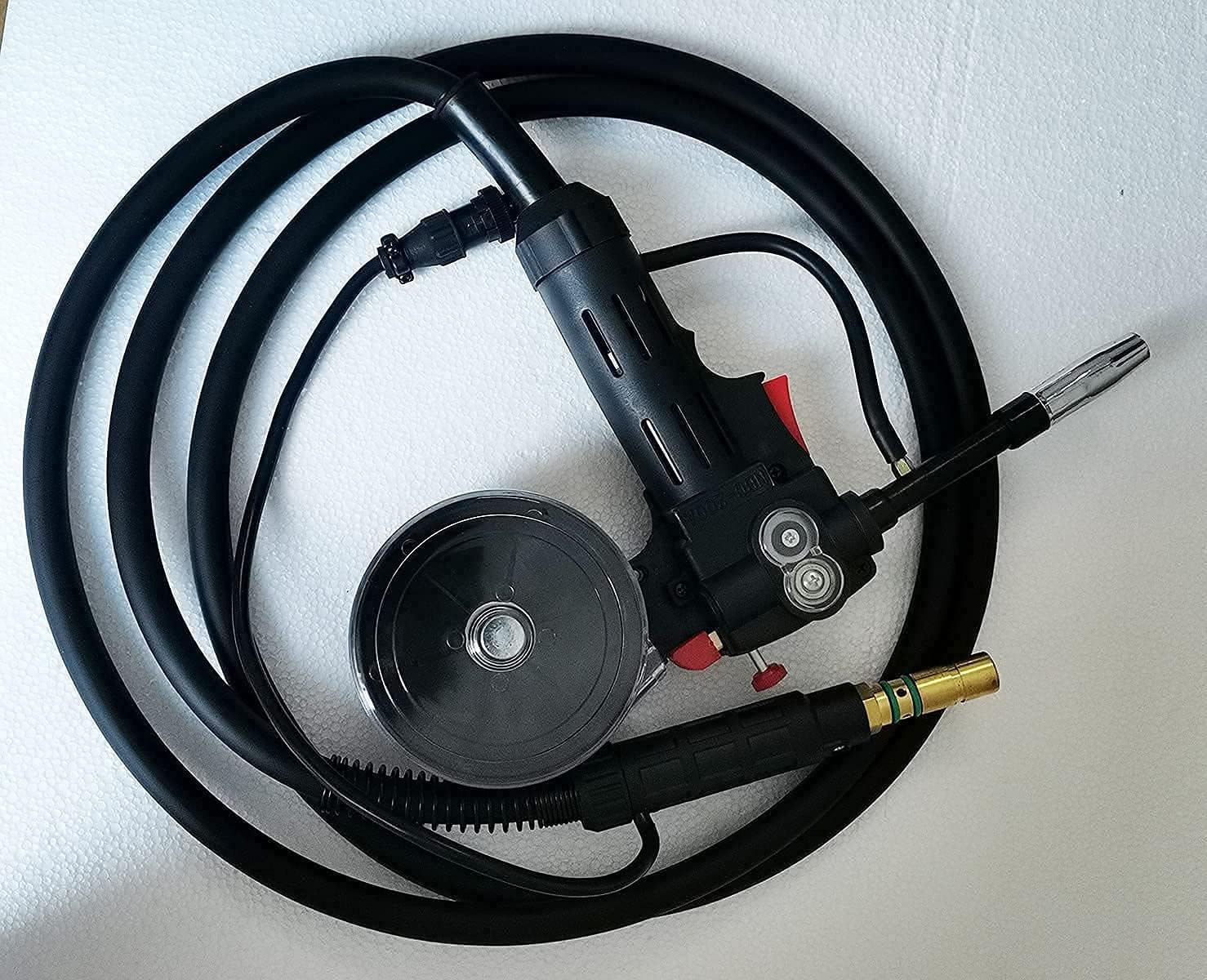 Bobina de pistola Mig de 200 amperios, 9.8 ft, cables de 10 pies, compatible con Miller 300371 Millermatic 140 180 211 Spoolmate 100 aluminio acero