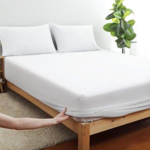 Sábana bajera ajustable tamaño matrimonial de 100 % algodón puro, bolsillo profundo de 15 pulgadas, 600 hilos, tejido satinado, orgánico, 100% Sábana bajera ajustable tamaño matrimonial de 100 % algodón puro, bolsillo profundo de 15 pulgadas, 600 hilos, tejido satinado, orgánico, 100%