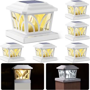SIEDiNLAR Luces solares para exteriores, vidrio de aluminio, 2 modos, bombillas LED Edison para 4 x 4, 5 x 5, 6 x 6, postes de madera de vinilo, SIEDiNLAR Luces solares para exteriores, vidrio de aluminio, 2 modos, bombillas LED Edison para 4 x 4, 5 x 5, 6 x 6, postes de madera de vinilo,