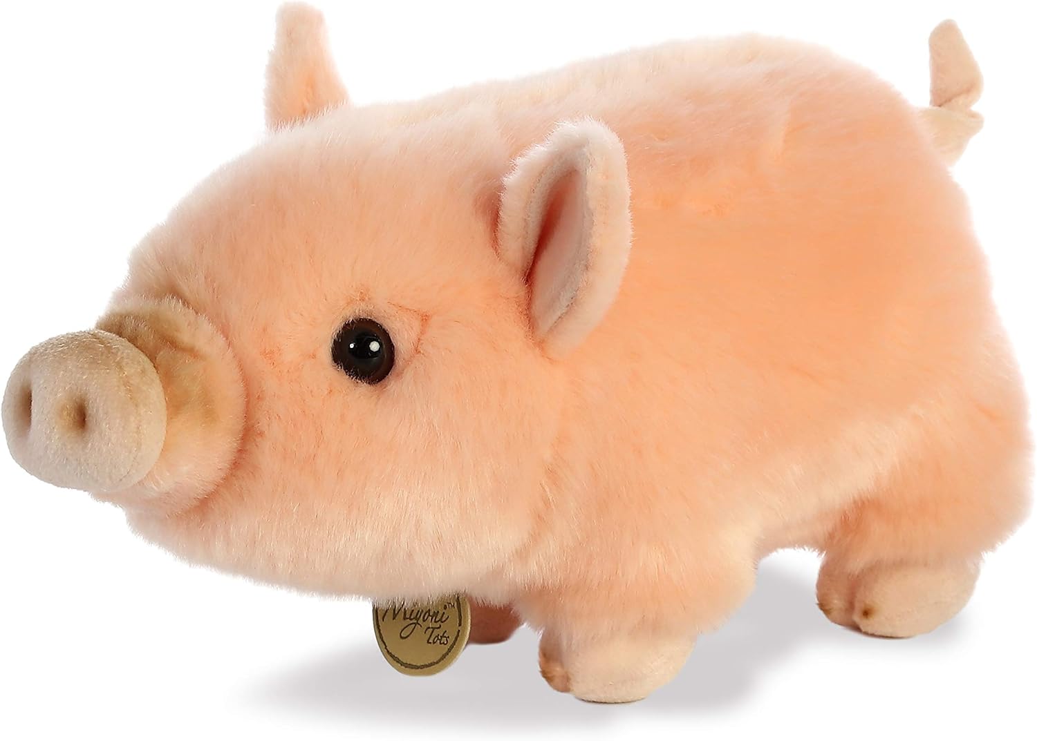 Aurora – Adorable cerdito barrigón de peluche Miyoni, detalle realista, compañía entrañable, rosado, 11pulgadas