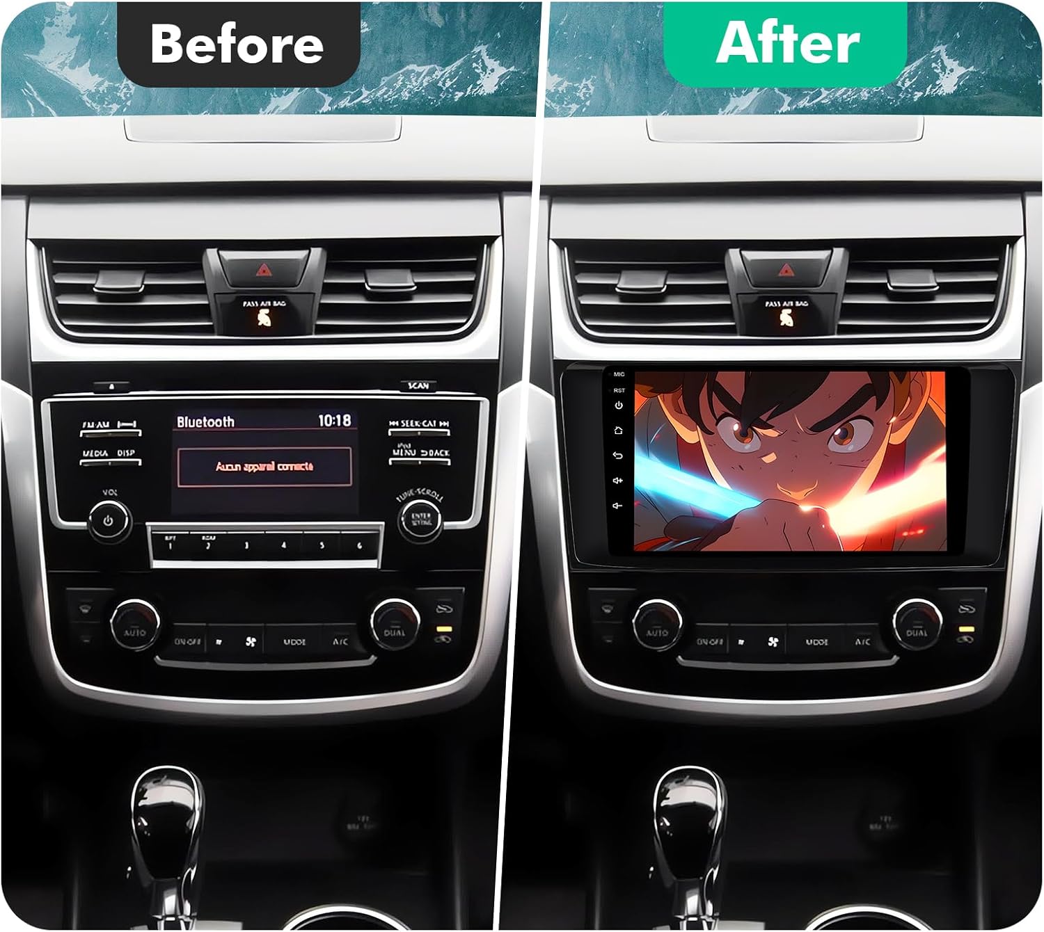 9-Inch IPS Touchscreen Android 10 Car Stereo for Nissan Altima 2014-2018 with Wireless CarPlay & Android Auto 2+32GB Car Radio, Support GPS, WiFi,