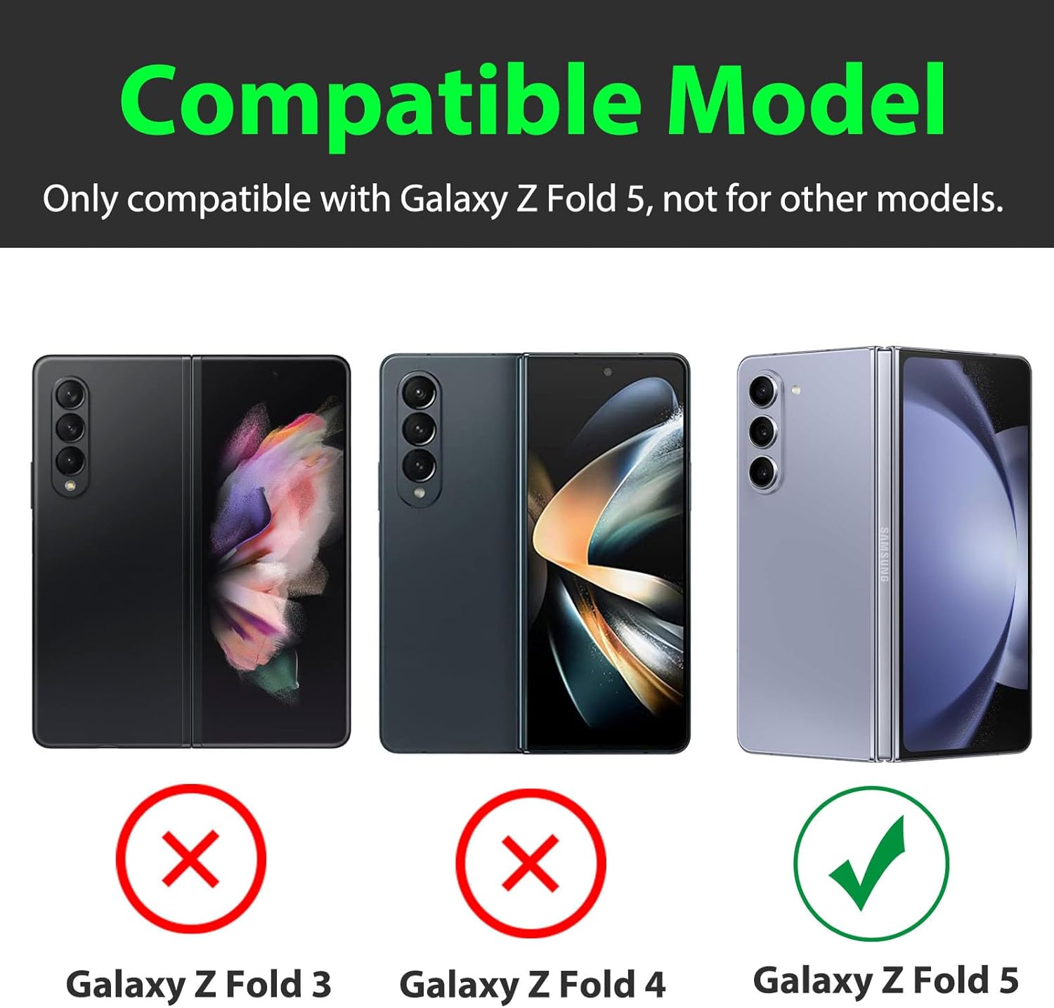 Miimall Funda para Galaxy Z Fold 5, soporte integrado para S Pen + protección magnética de bisagra+protector de pantalla+soporte de protección a