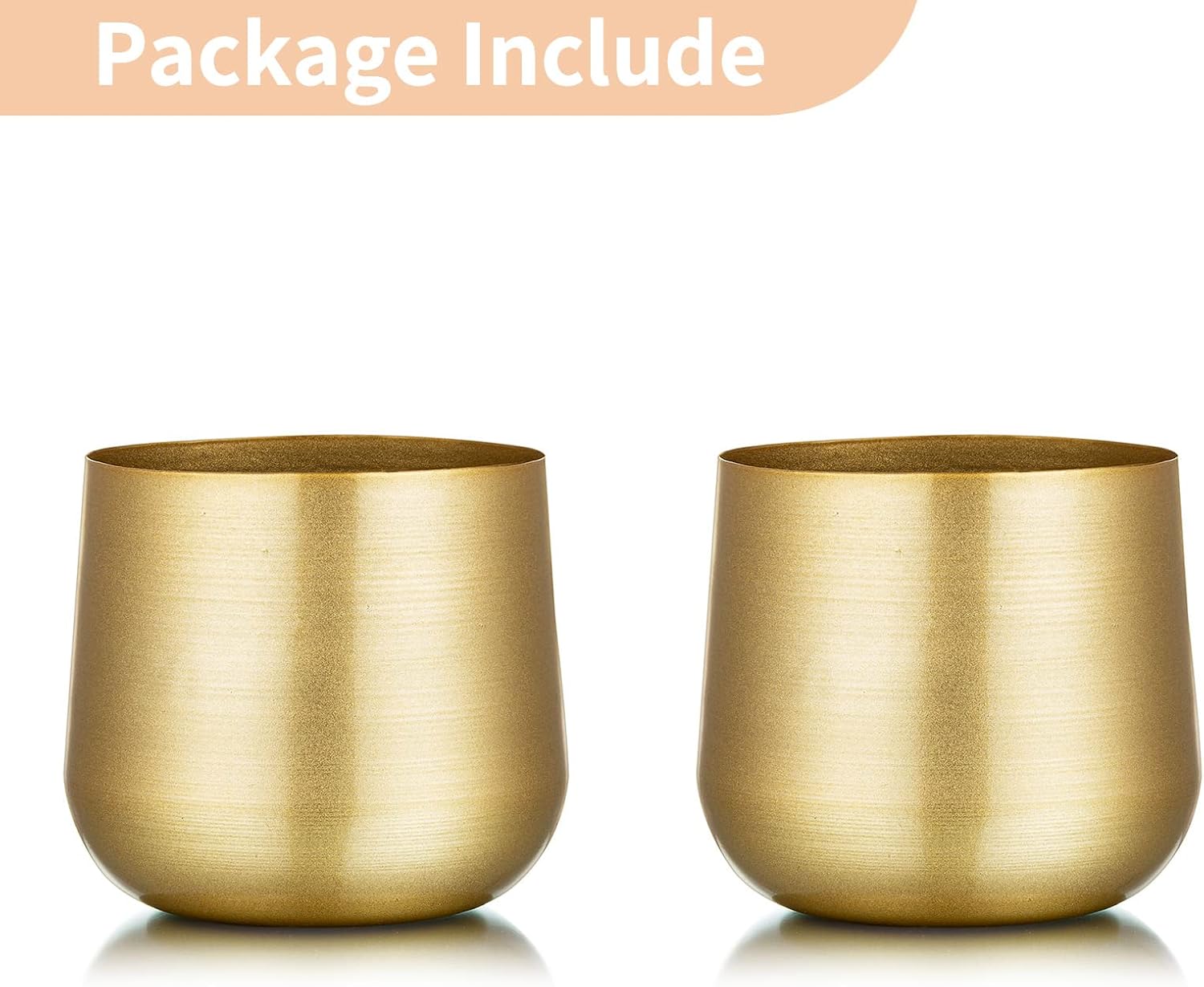 Nuptio 2 macetas doradas de metal con agujero de drenaje, organizador de almacenamiento moderno, regalos decorativos para bodas, interiores y