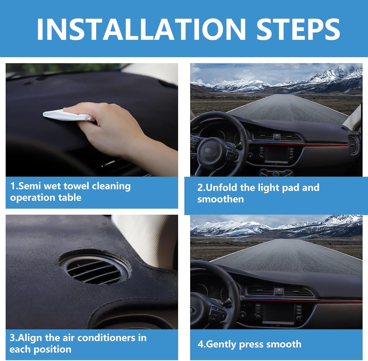 YNWON Funda de franela negra para salpicadero de automóvil, compatible con volante a la izquierda, Infiniti G25 G35 G37 Q40 2007-2015Nissan Skyline