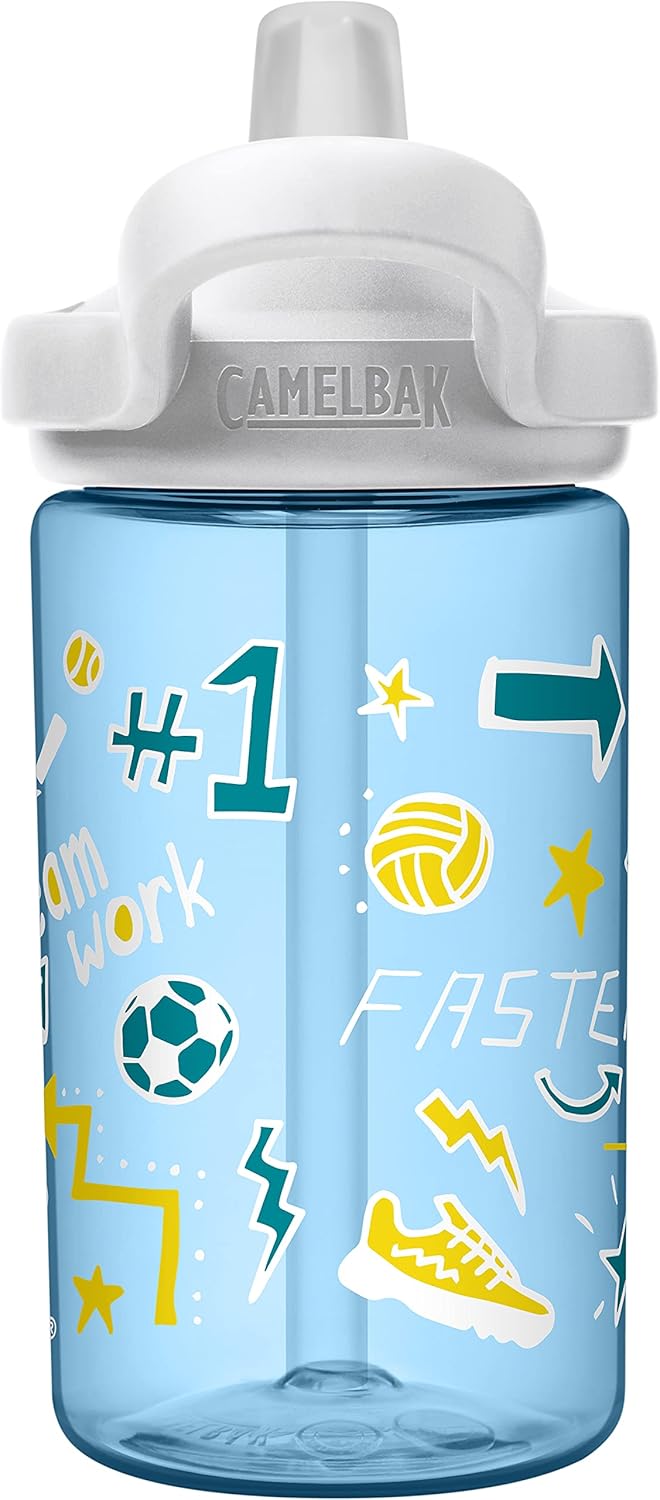 CamelBak Eddy+ Kids Botella de agua sin BPA con popote, 14 onzas  414 ml.