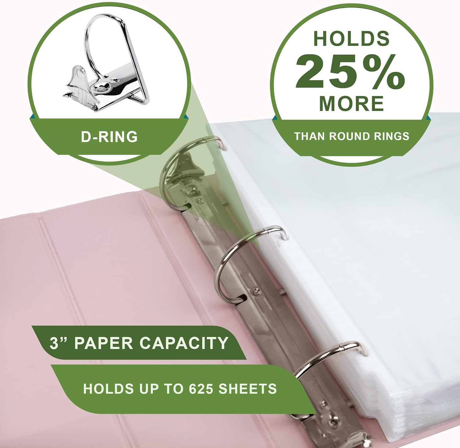 Samsill Earth’s Choice – Paquete con 2 carpetas con anillos en D de 3pulgadas, material con base biológica certificado por el USDA, duraderas,