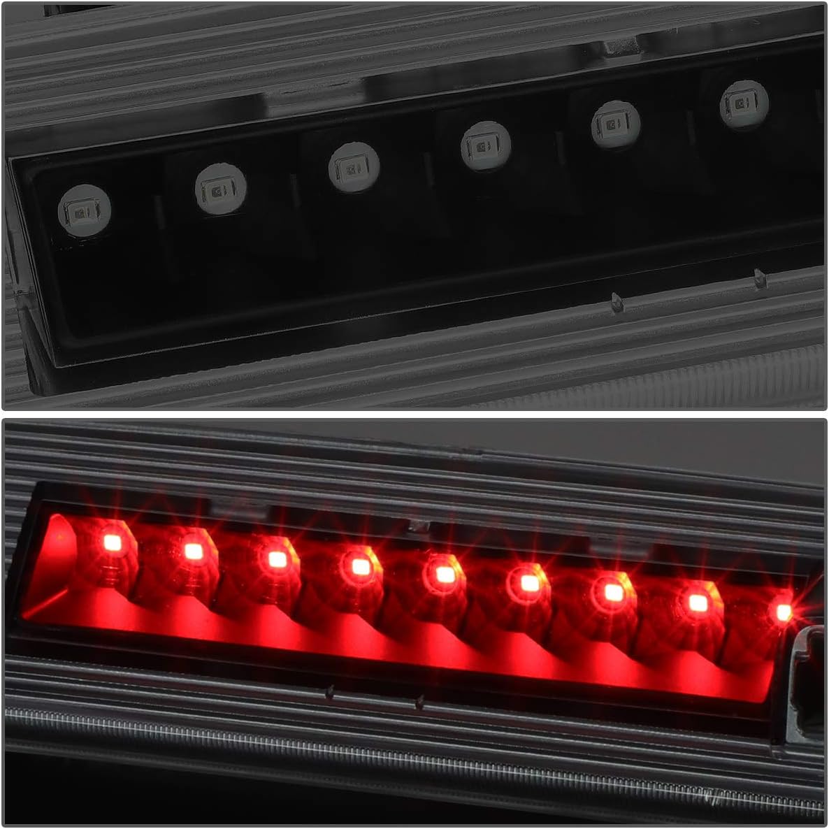DNA MOTORING 3BL-DNIT07-LED-BK-SM Luz de freno LED de tercera cola con carcasa negra compatible con Dodge Nitro 07-12