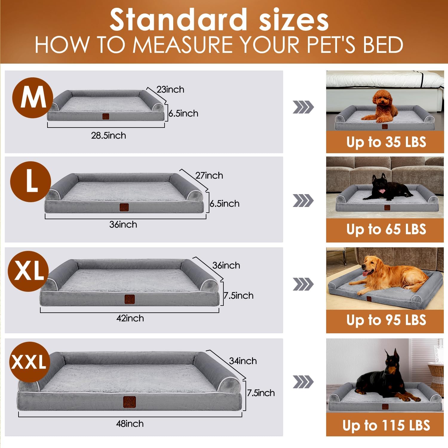 Cama ortopédica para perro, lavable, cama mediana para perro, impermeable, de espuma viscoelástica, sofá duradero para perro, cama para mascotas,