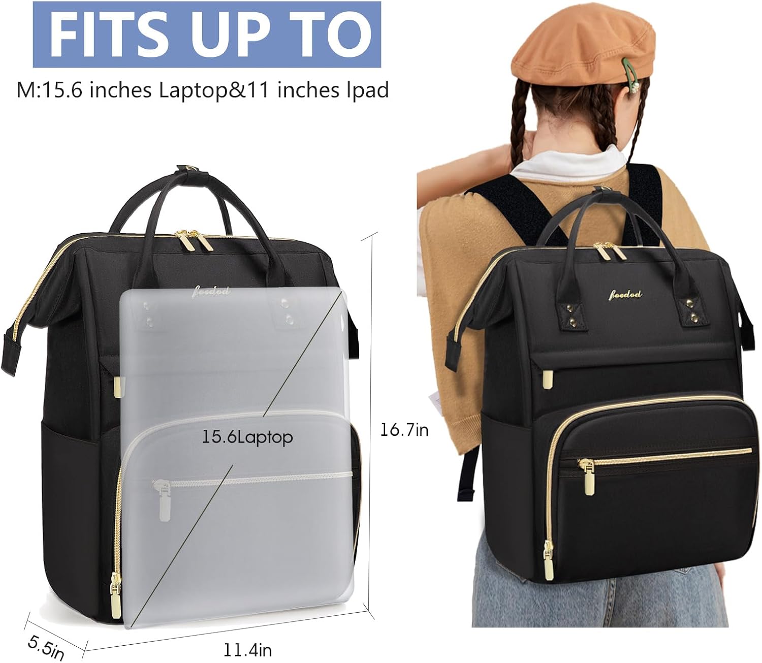 Bolsas para laptop para mujer, mochila para enfermera mochila para profesores de 15.6 pulgadas con puerto USB, mochila casual antirrobo, bolsa de