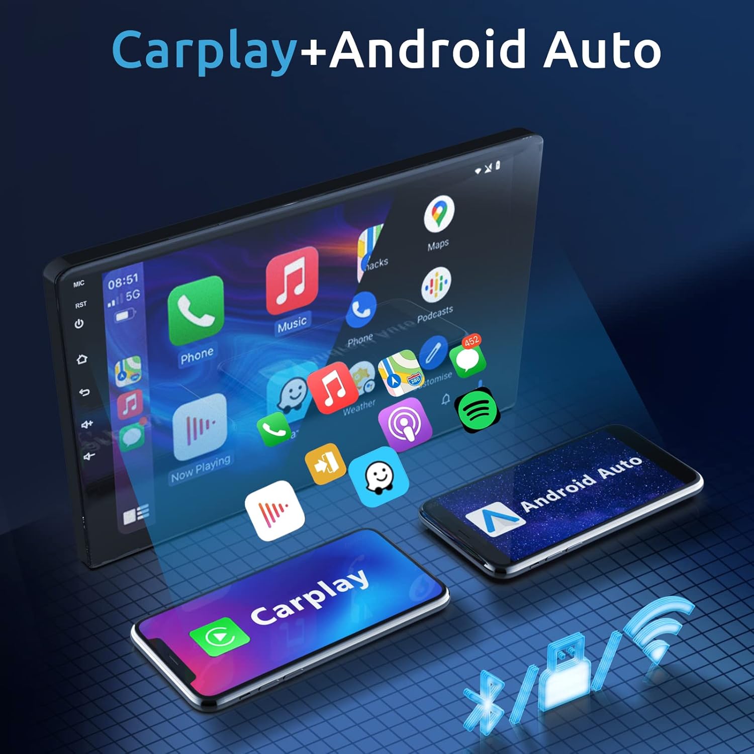 Radio de coche para Honda CRV 1997-2001 Android estéreo de coche con Carplay Android Auto, pantalla táctil de 9 pulgadas, estéreo de coche,