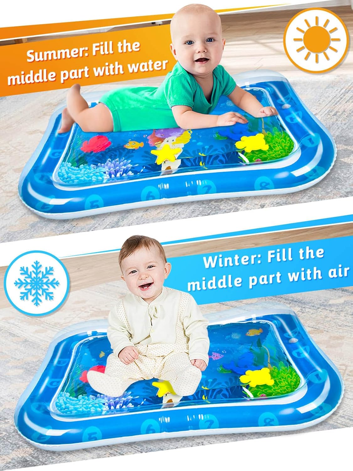 SEPHIX Juguetes para bebés de 0-3-6-12 meses, juguetes para bebés de 3 a 6 meses, tapete de agua boca abajo, artículos esenciales para recién