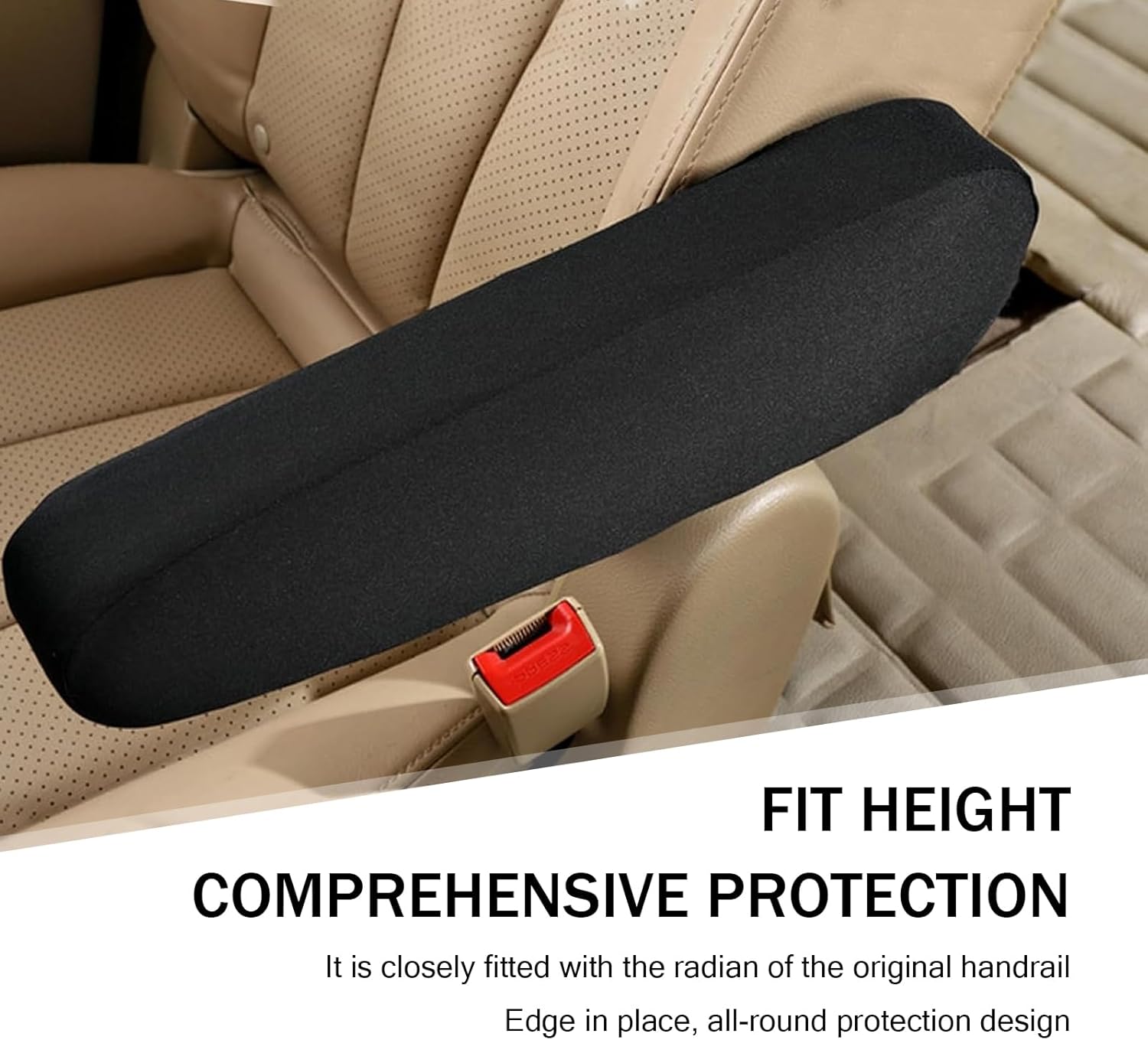 2 fundas para reposabrazos de asiento de automóvil, tela elástica agradable a la piel, transpirable, todo incluido, funda protectora para