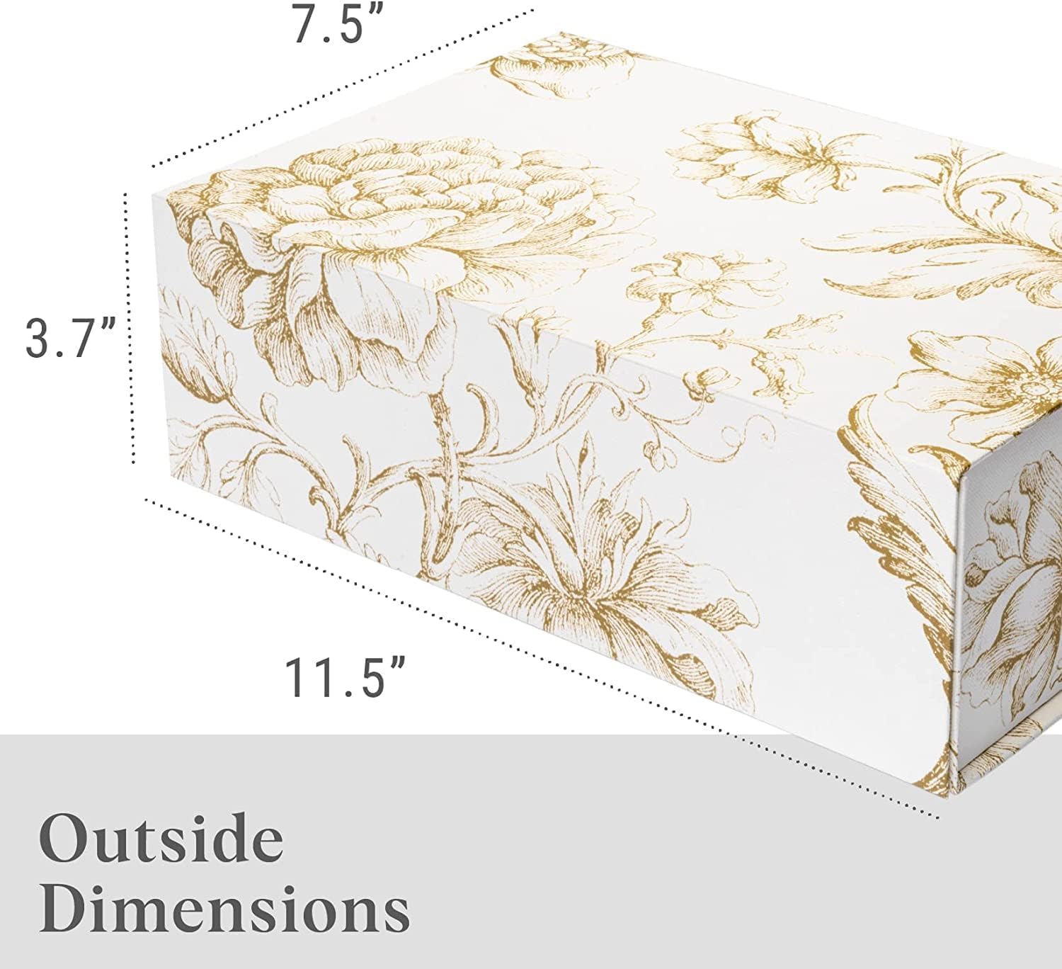 Sorarto Caja de regalo de lujo con tapa magnética, paquete de 3 cajas de regalo decorativas florales doradas para regalos, regalos de boda y