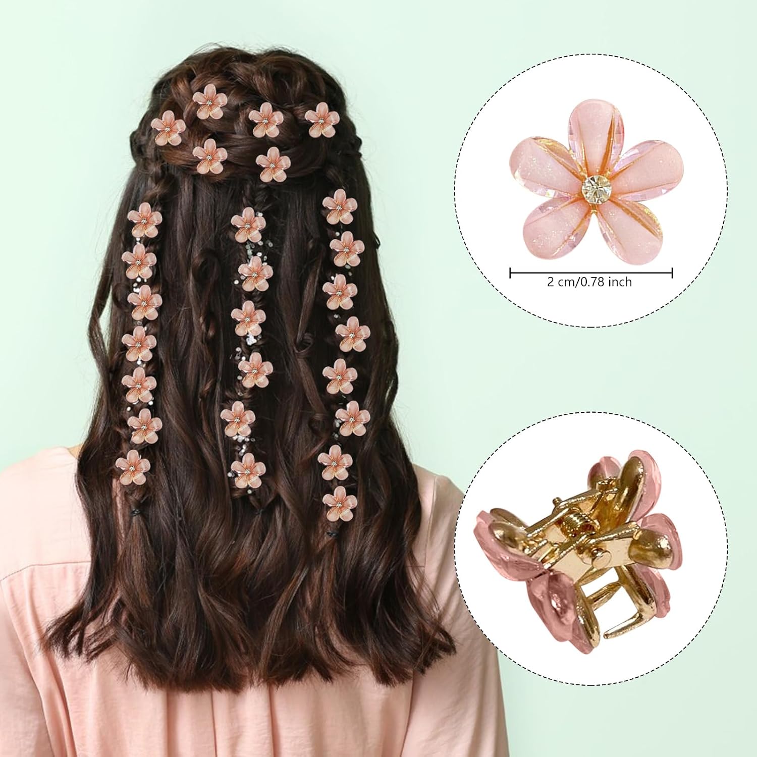 10 pinzas pequeñas para el cabello para niñas, mini pinzas de flores para el cabello, pinzas para el cabello para niños, adolescentes, clip lateral