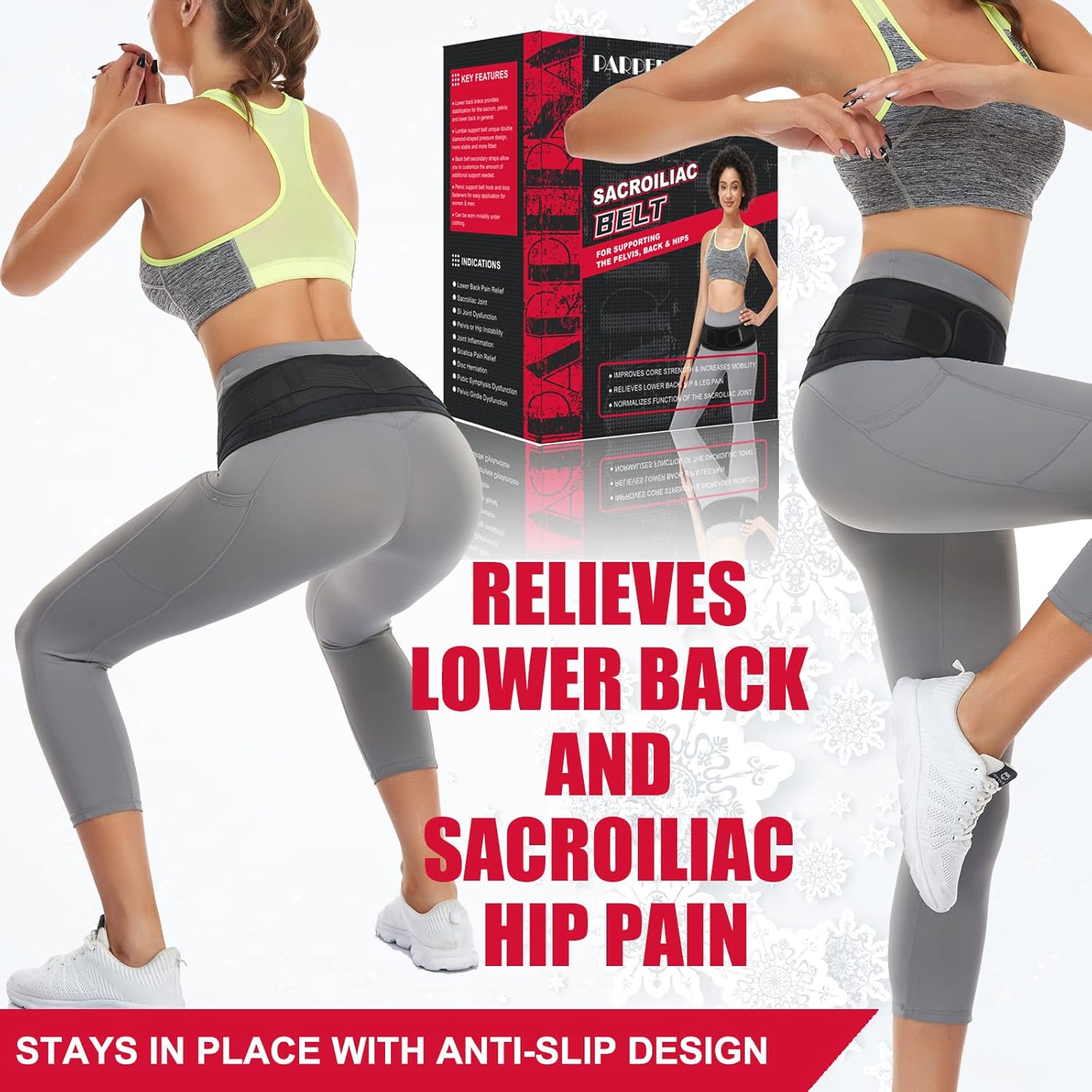Sacroiliac SI – Cinturón de cadera para mujeres y hombres, cinturón de cadera SI para articulaciones, soporte de espalda baja, soportes de cadera