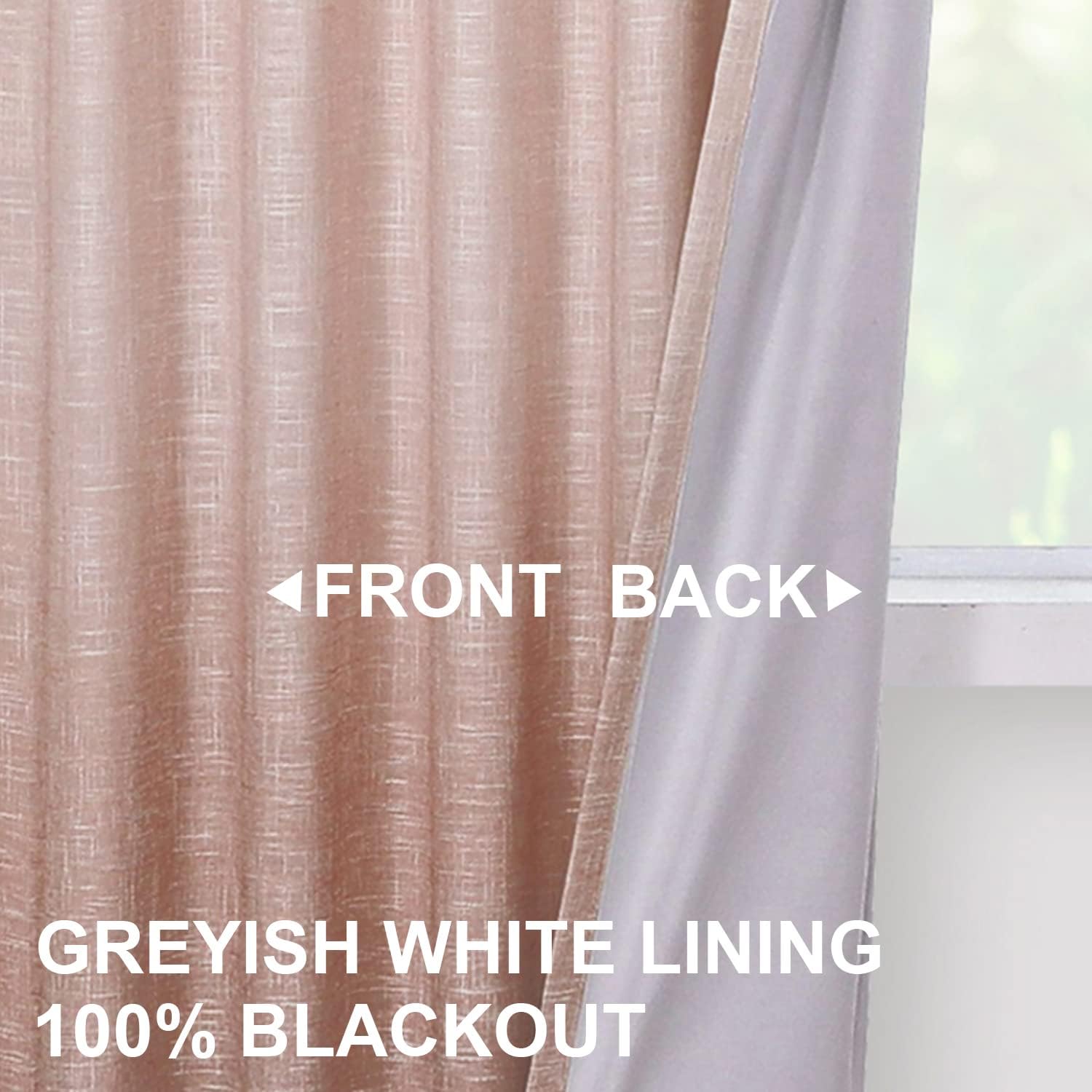 Vision Home Cortinas opacas de color rosa degradado de 63 pulgadas para habitación de niñas, color blanco crema degradado y rubor, juego de