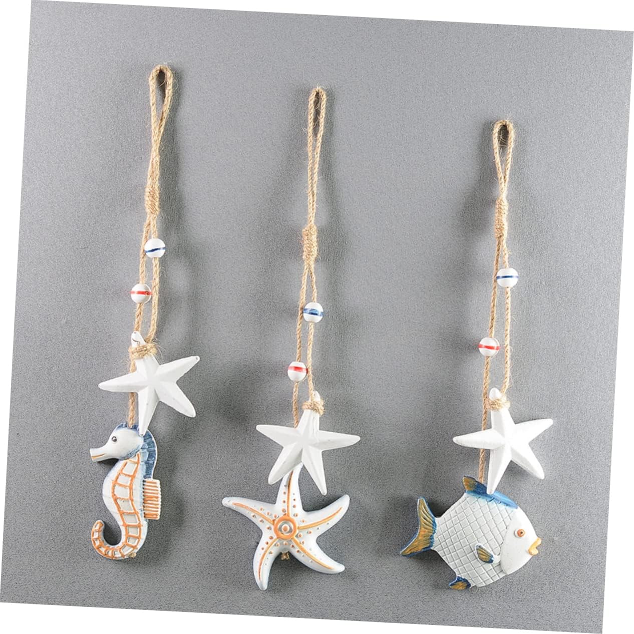 Uonlytech 2pcs Wooden Seaside Hanging Decoration Coastal Beach Wall Art Nautical Hanging Ornaments Nautical Party Favors Gift Office Decorations