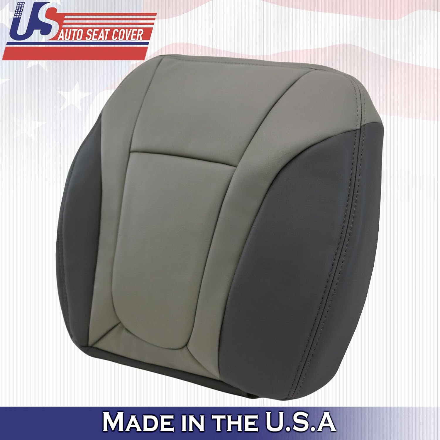 U.S.AutoSeat- Funda compatible con Chevy Trailblazer 2002 a 2004, parte inferior delantera de piel, 2 tonos, gris