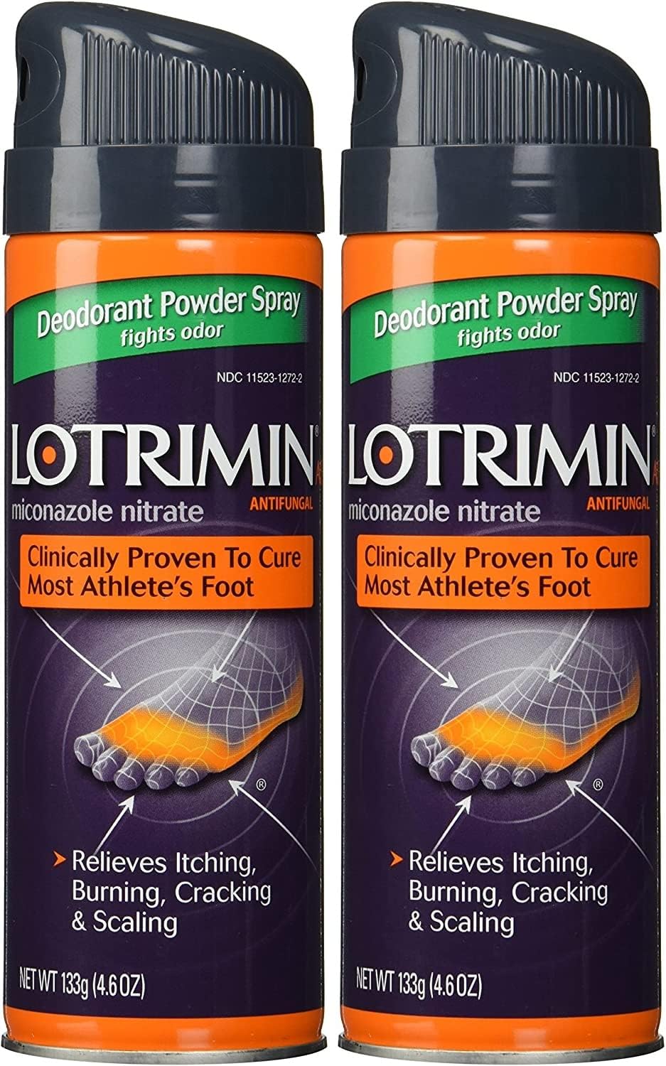 Lotrimin Af Miconazole – Desodorante de nitrato antifúngico en polvo, 4.6 onzas, paquete de 2