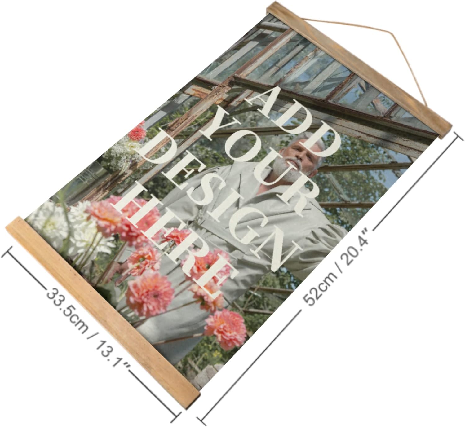 wxyzdq Póster colgante personalizado, diseño de arte de pared con tu propia foto, texto, pasatiempo, marco de madera ajustable, tela gruesa, lienzo