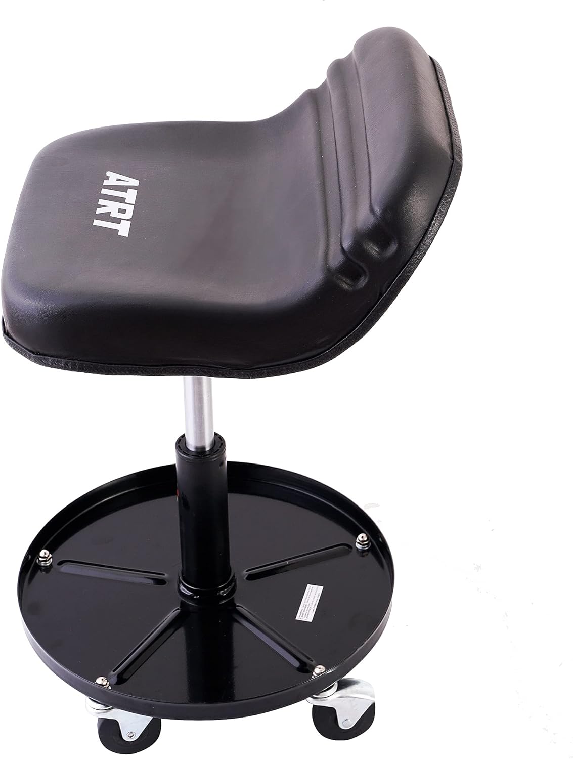ATRT Asiento mecánico neumático con ruedas de capacidad de 300 libras, taburete con ruedas resistentes de 2.5 pulgadas y bandeja de herramientas,
