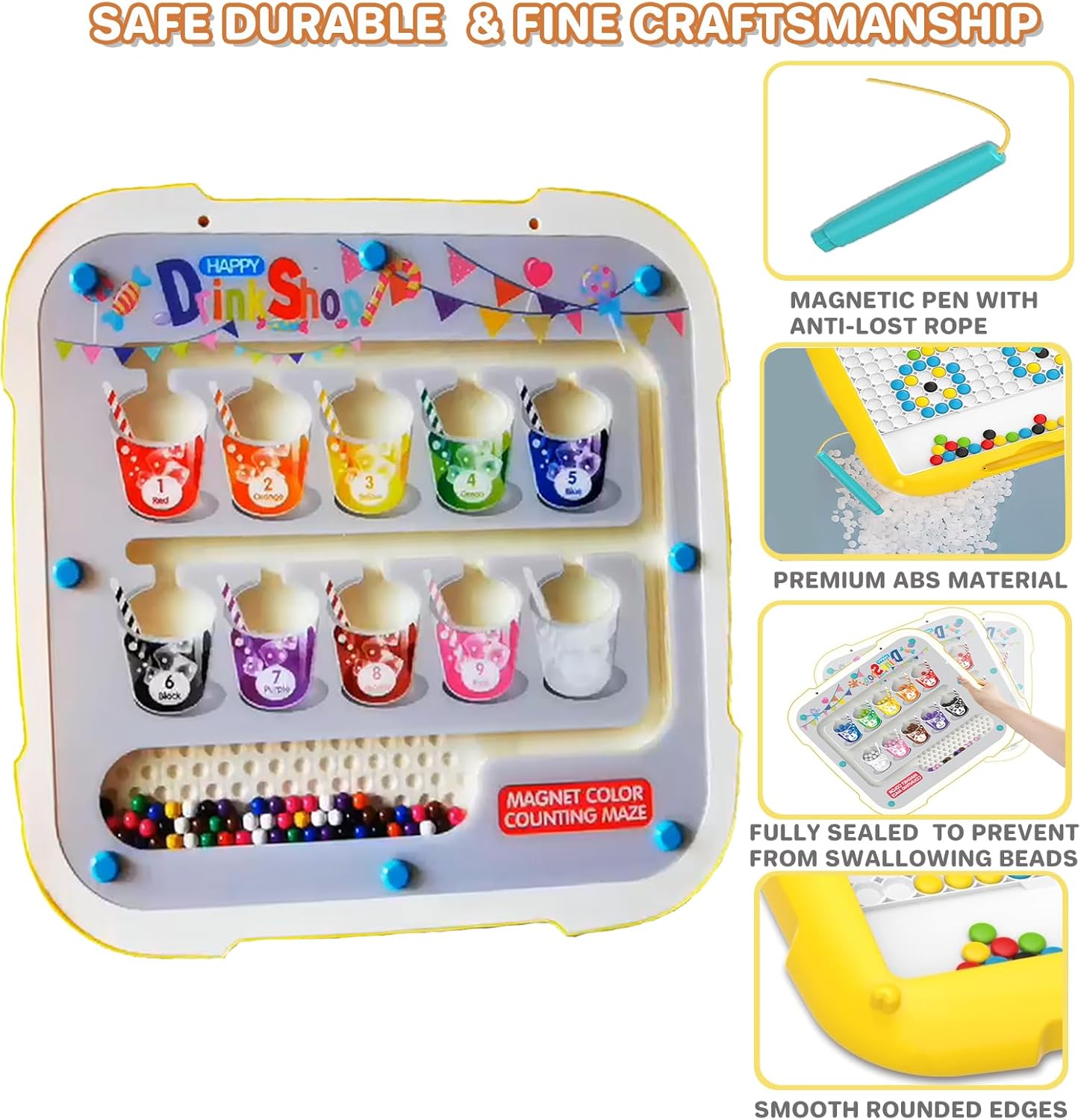 Laberinto magnético de color y números, juguetes Montessori 2 en 1, tablero de dibujo magnético, tabla de rompecabezas de aprendizaje de