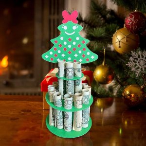 YUUAND Regalo de dinero en efectivo de Navidad, hecho a mano, soporte de dinero de Navidad de madera, árbol de Navidad, alce de nieve, decoración de YUUAND Regalo de dinero en efectivo de Navidad, hecho a mano, soporte de dinero de Navidad de madera, árbol de Navidad, alce de nieve, decoración de