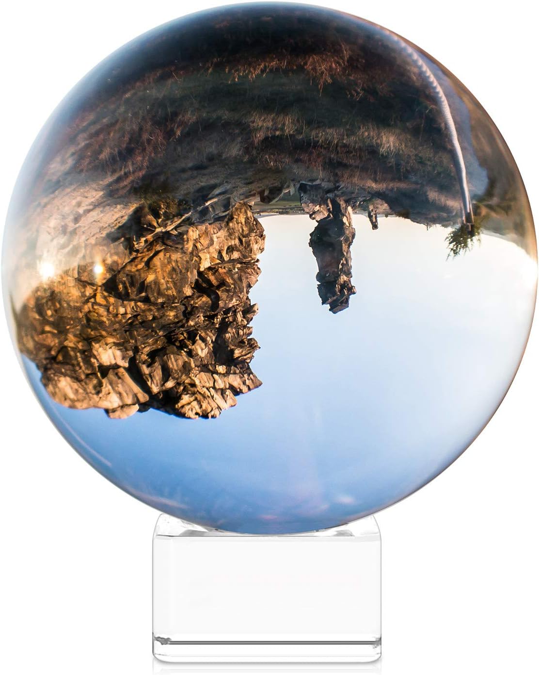 Navaris Bola de cristal transparente, globo K9 transparente de 3.937 in para adivinación de meditación, accesorio de esfera de fotos para decoración
