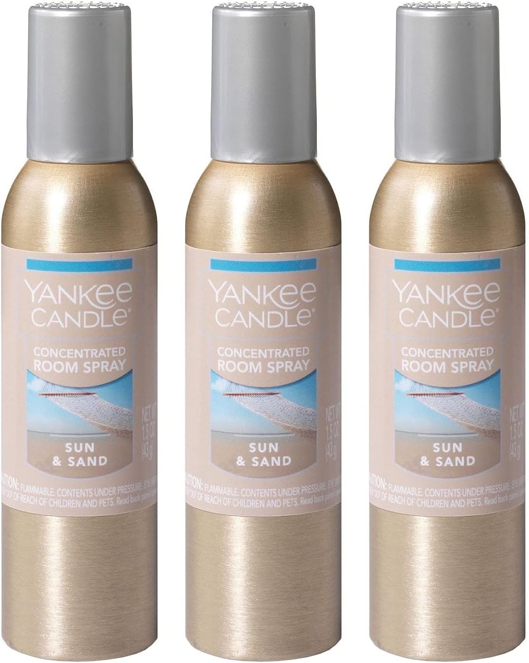 Yankee Candle Paquete de 3 spray concentrado para ambientes sol y arena